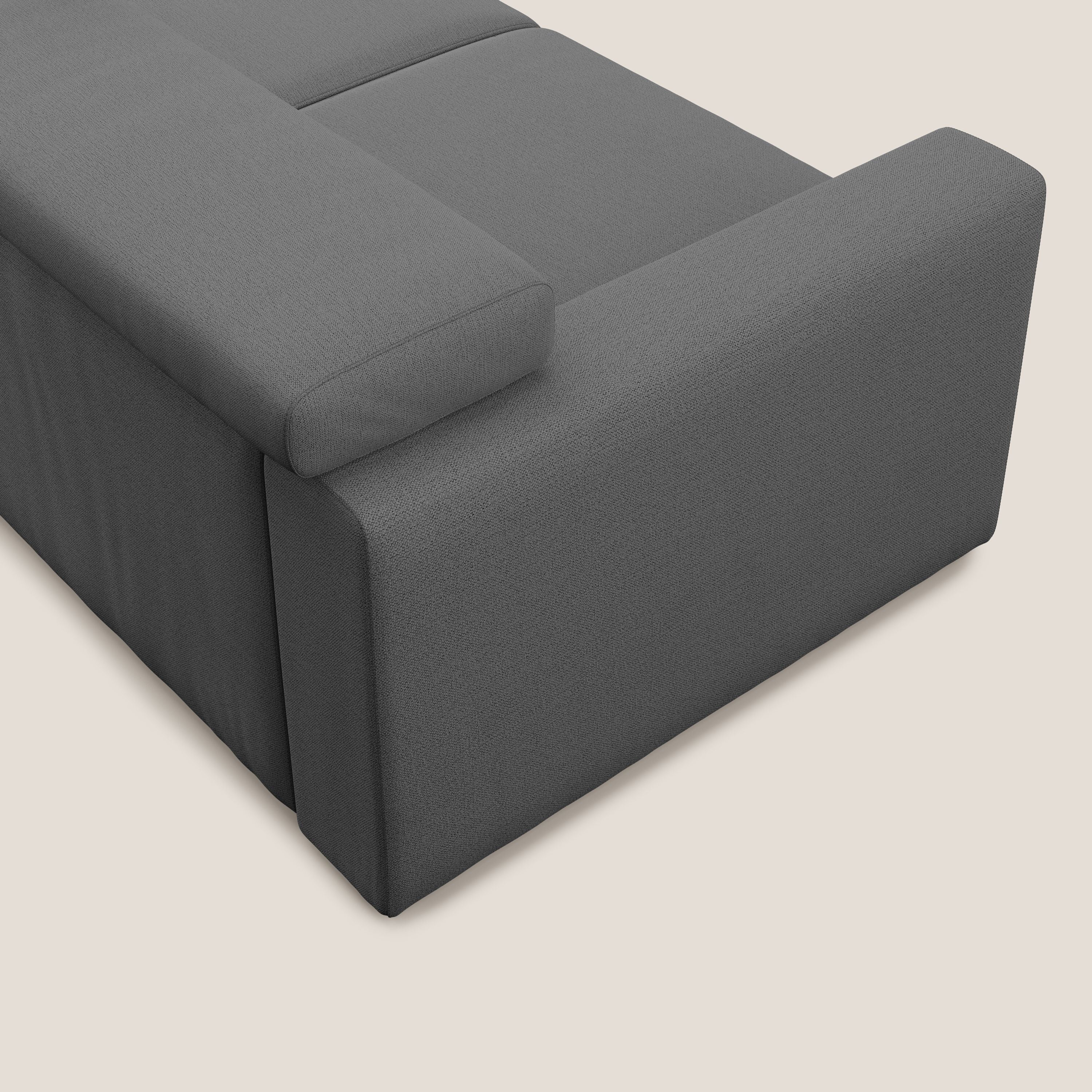 Dylan canapé avec pouf extractible en tissu flamme effet coton impermeabile T19 anthracite - Image 7
