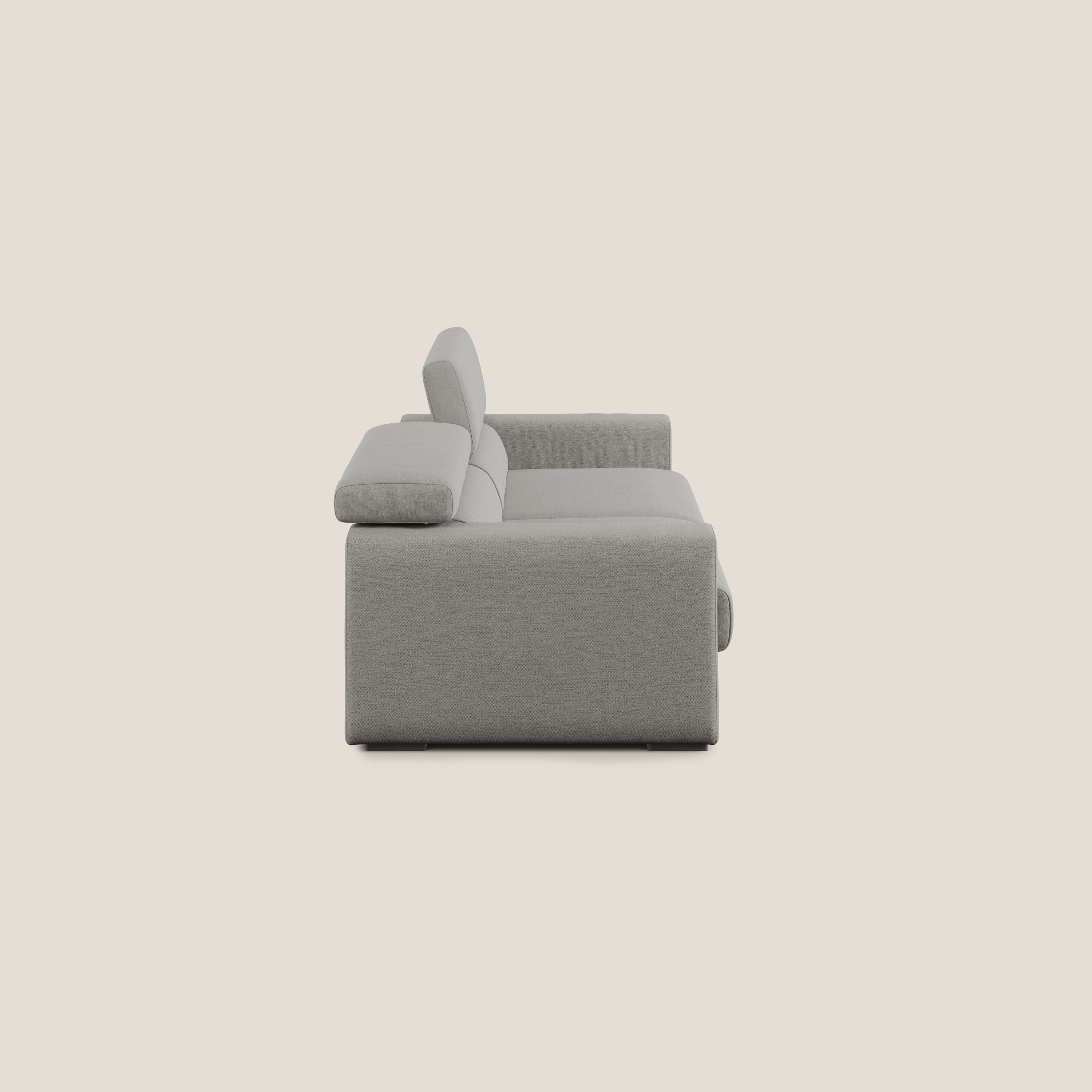 Dylan canapé avec pouf extractible en tissu flamme effet coton impermeabile T19 beige - Image 6
