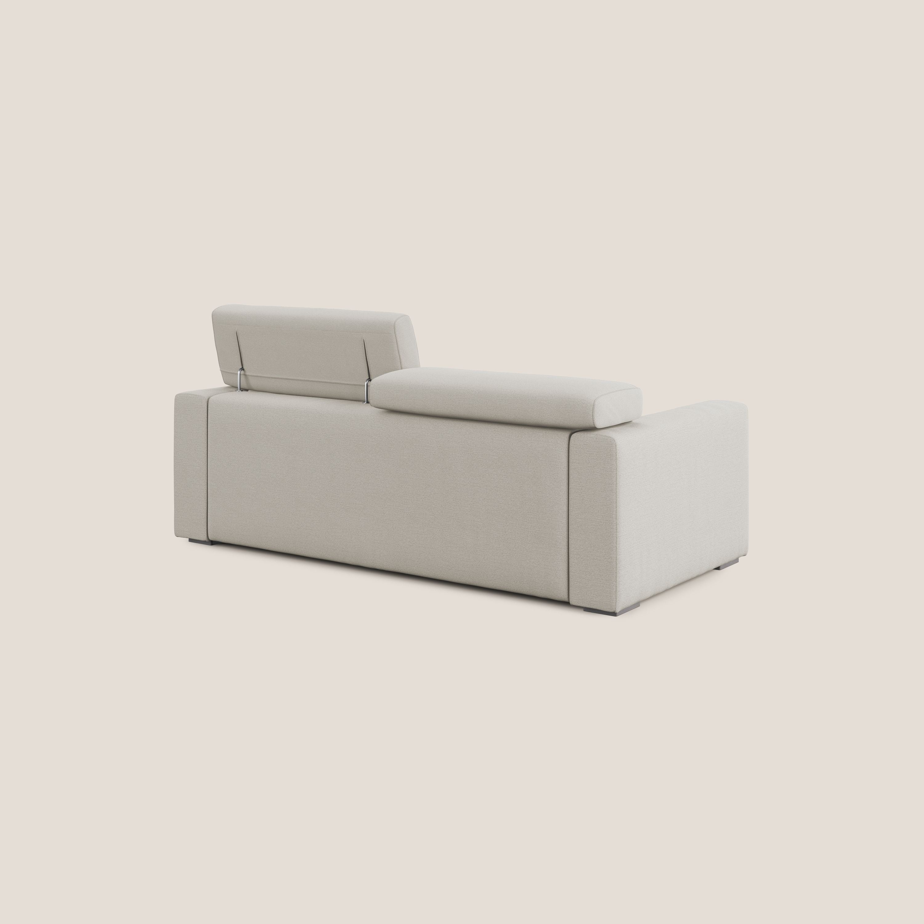 Dylan canapé avec pouf extractible en tissu flamme effet coton impermeabile T19 crème - Image 7