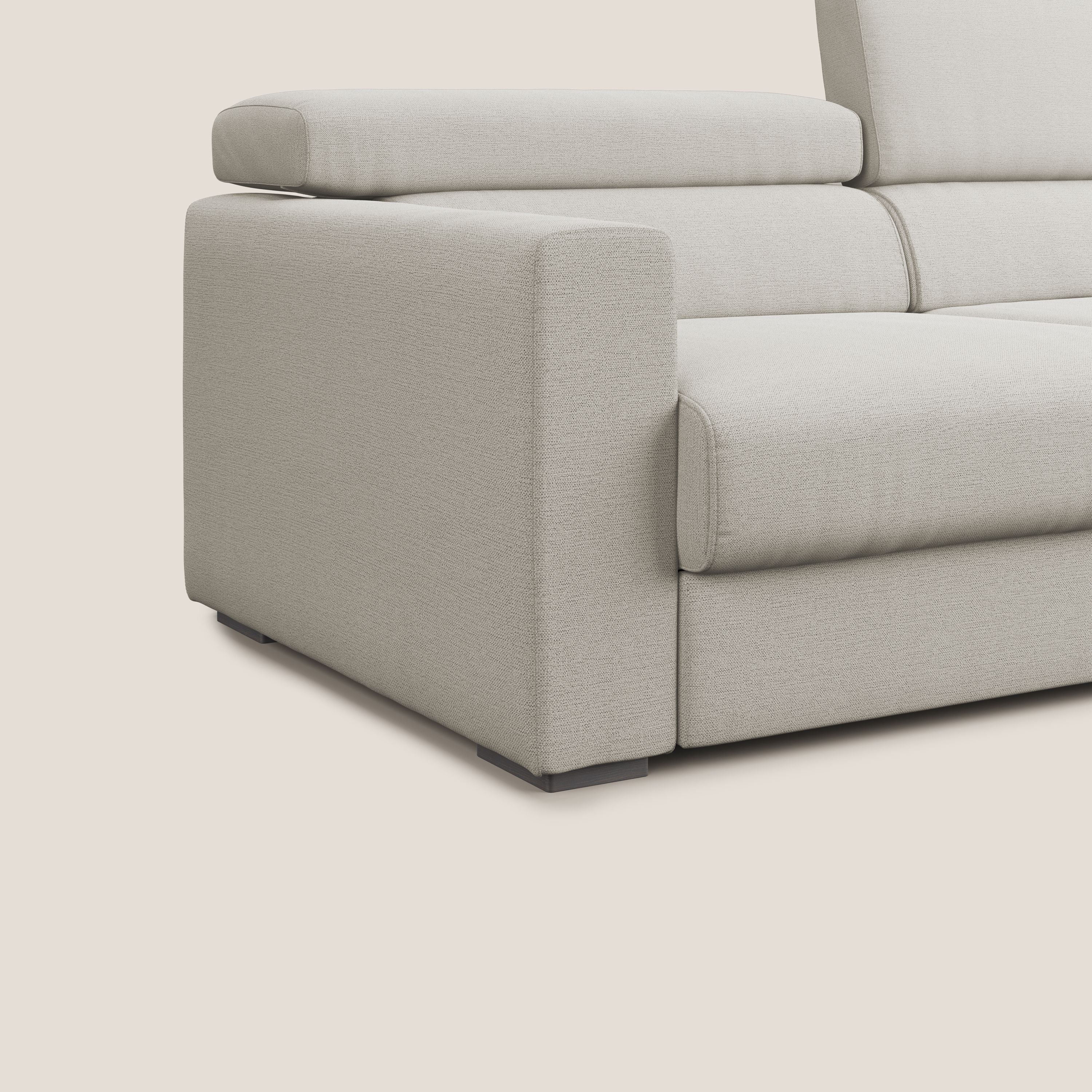 Dylan canapé avec pouf extractible en tissu flamme effet coton impermeabile T19 crème - Image 8
