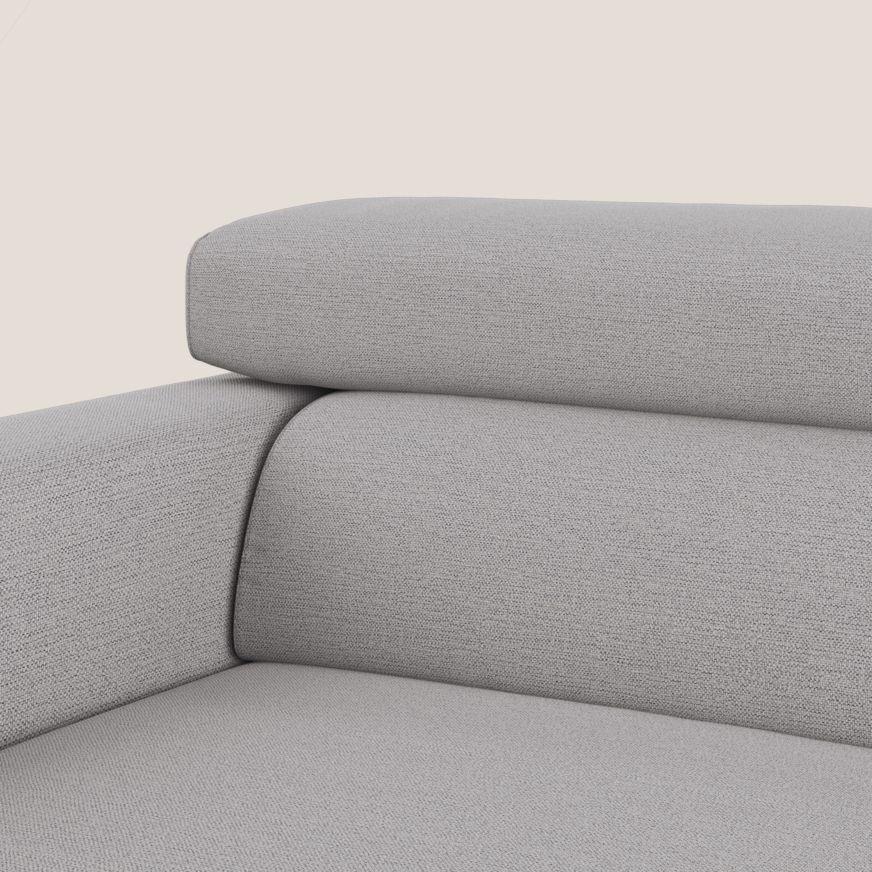 Dylan canapé avec pouf extractible en tissu flamme effet coton impermeabile T19 gris - Image 10