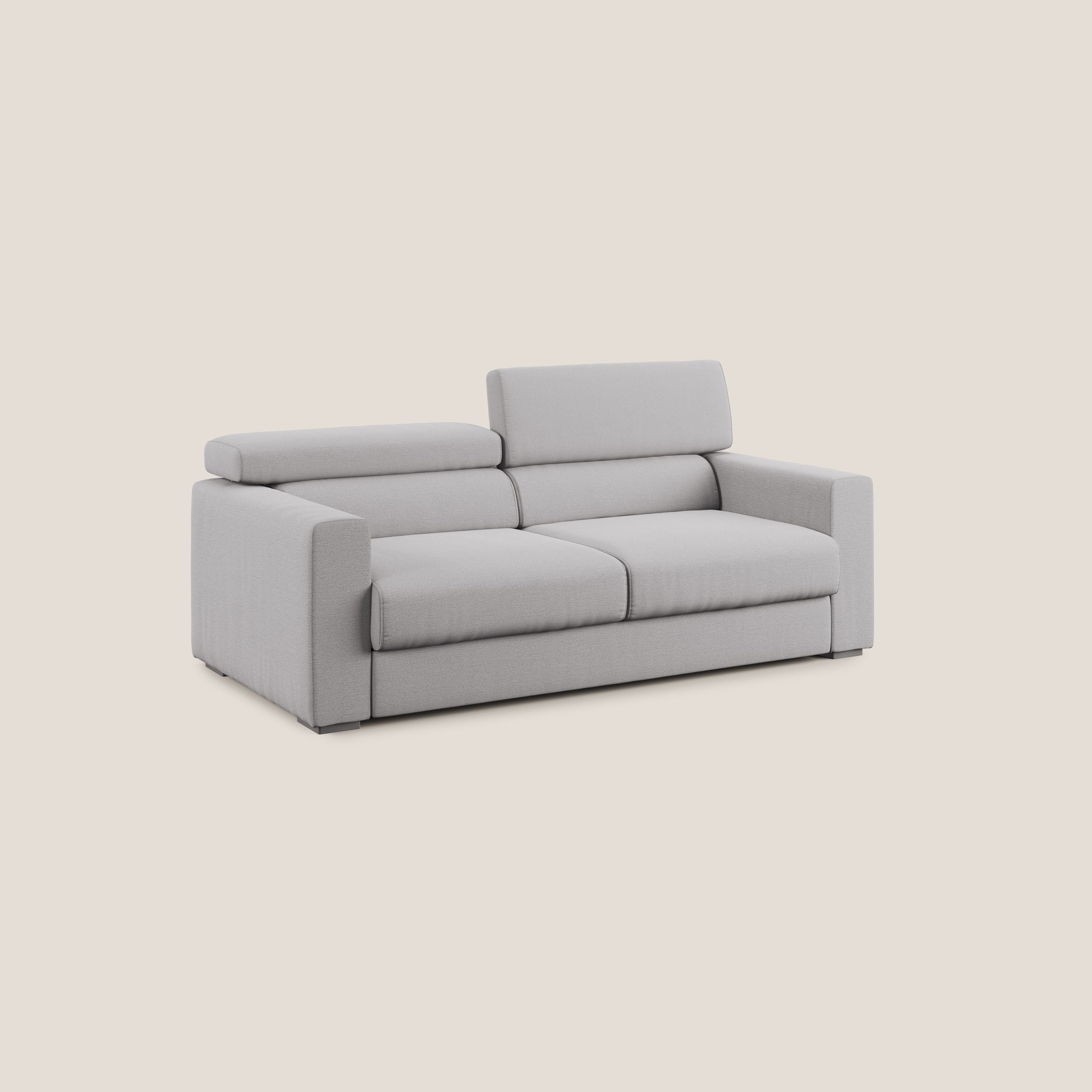 Dylan canapé avec pouf extractible en tissu flamme effet coton impermeabile T19 gris - Image 5