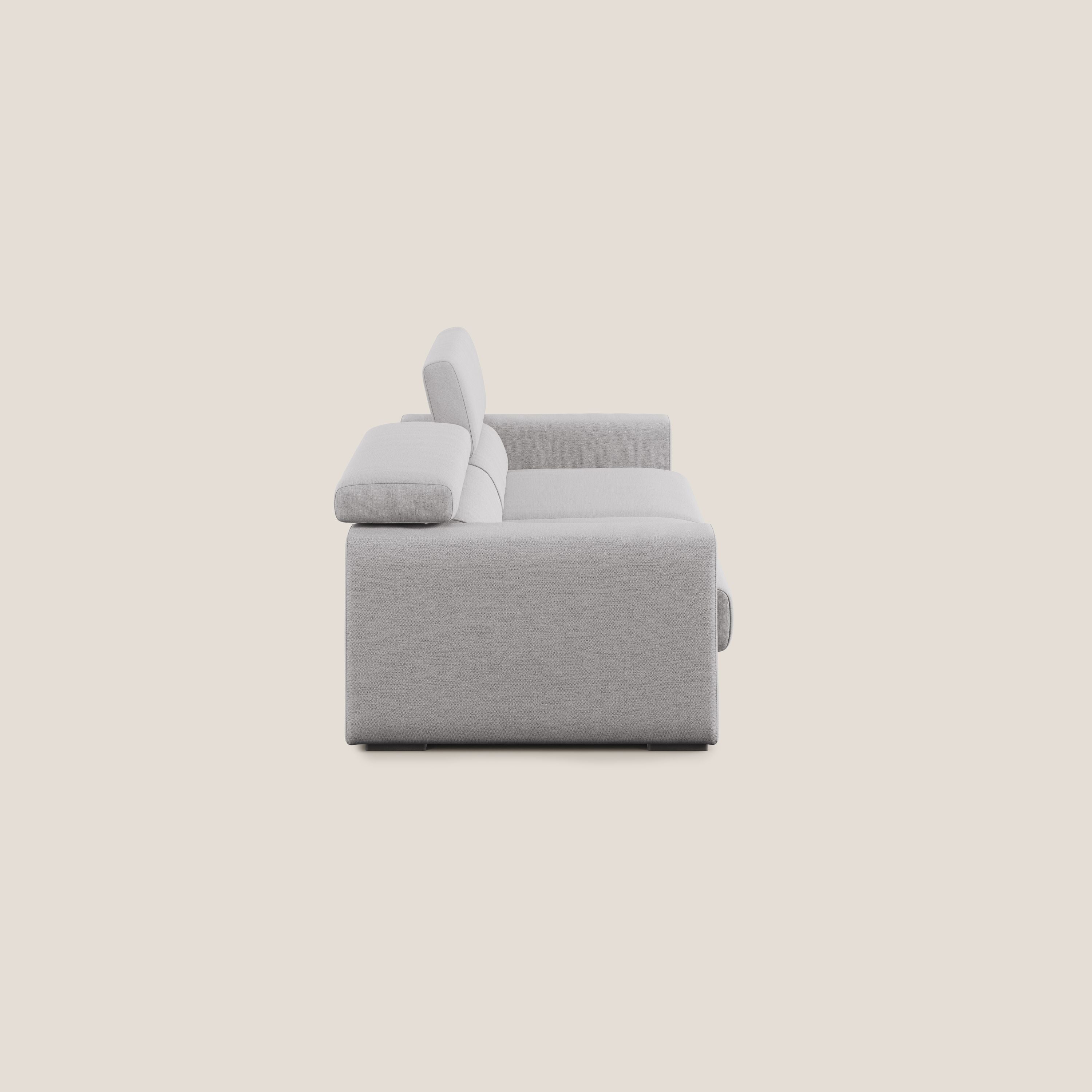 Dylan canapé avec pouf extractible en tissu flamme effet coton impermeabile T19 gris - Image 6