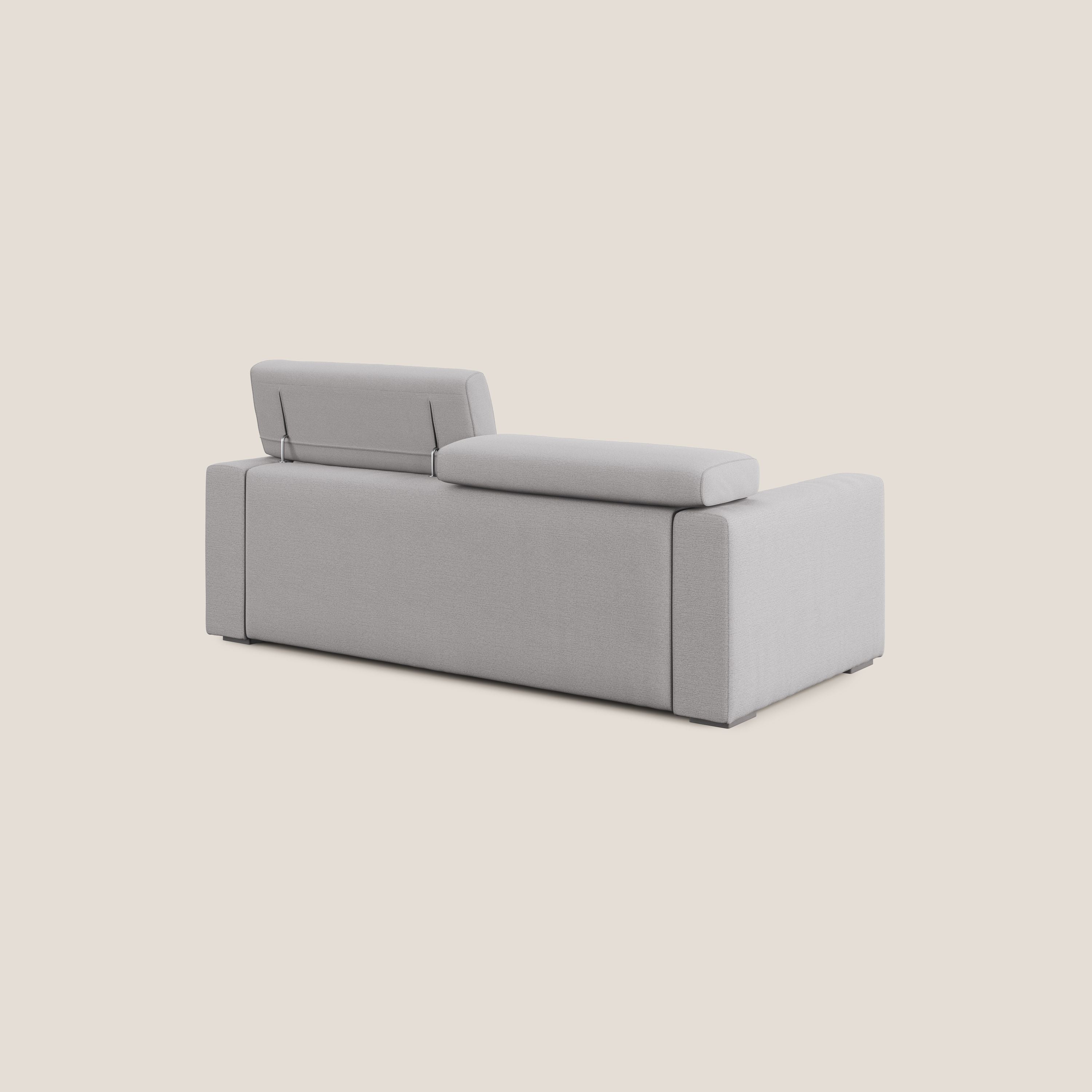 Dylan canapé avec pouf extractible en tissu flamme effet coton impermeabile T19 gris - Image 7