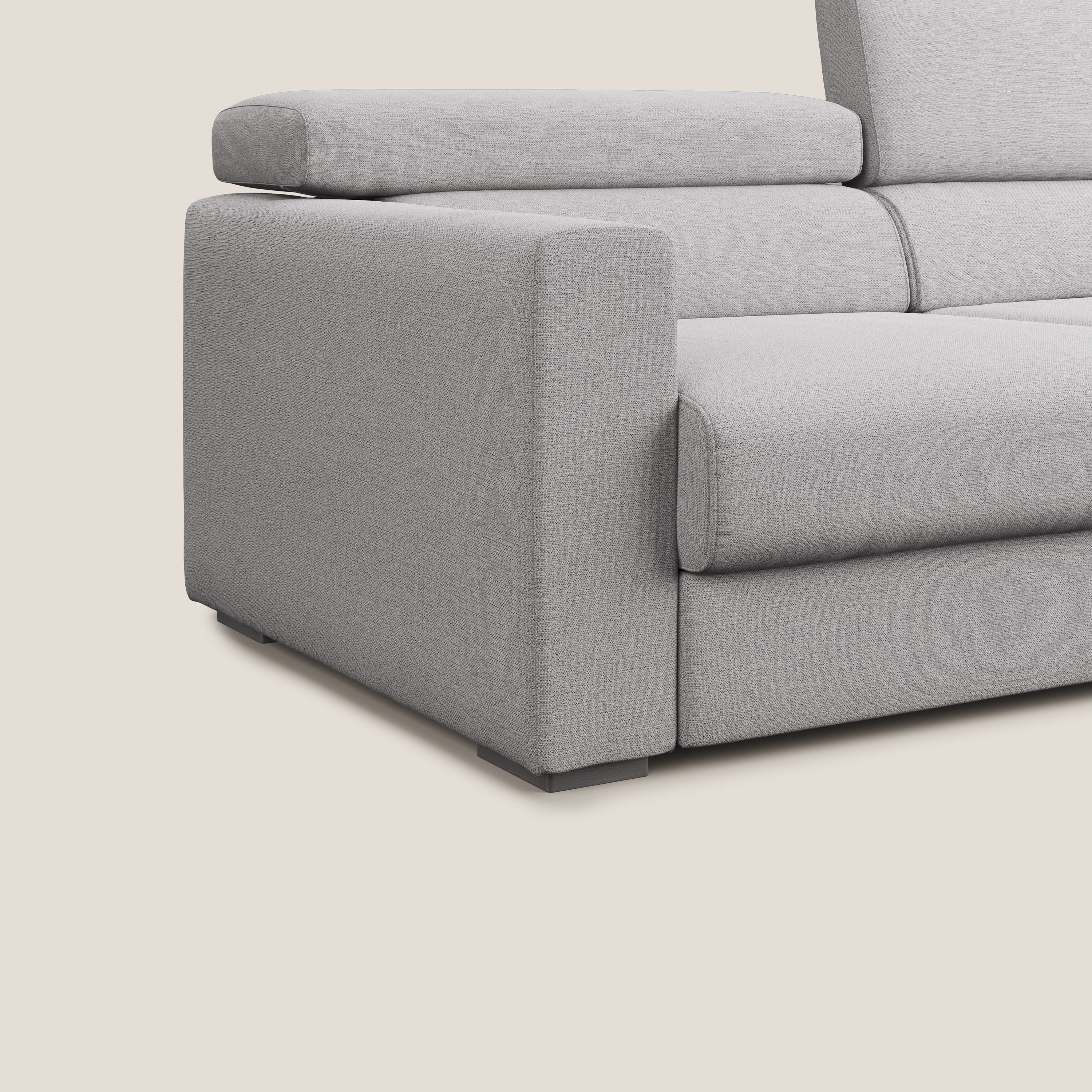 Dylan canapé avec pouf extractible en tissu flamme effet coton impermeabile T19 gris - Image 8