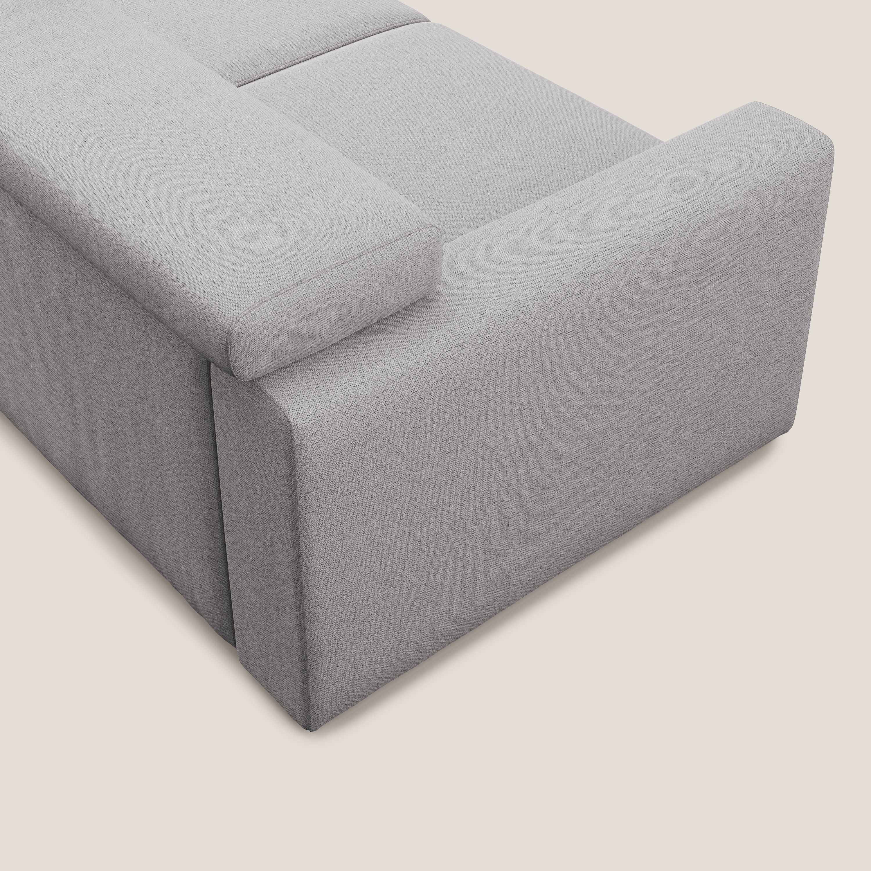 Dylan canapé avec pouf extractible en tissu flamme effet coton impermeabile T19 gris - Image 9