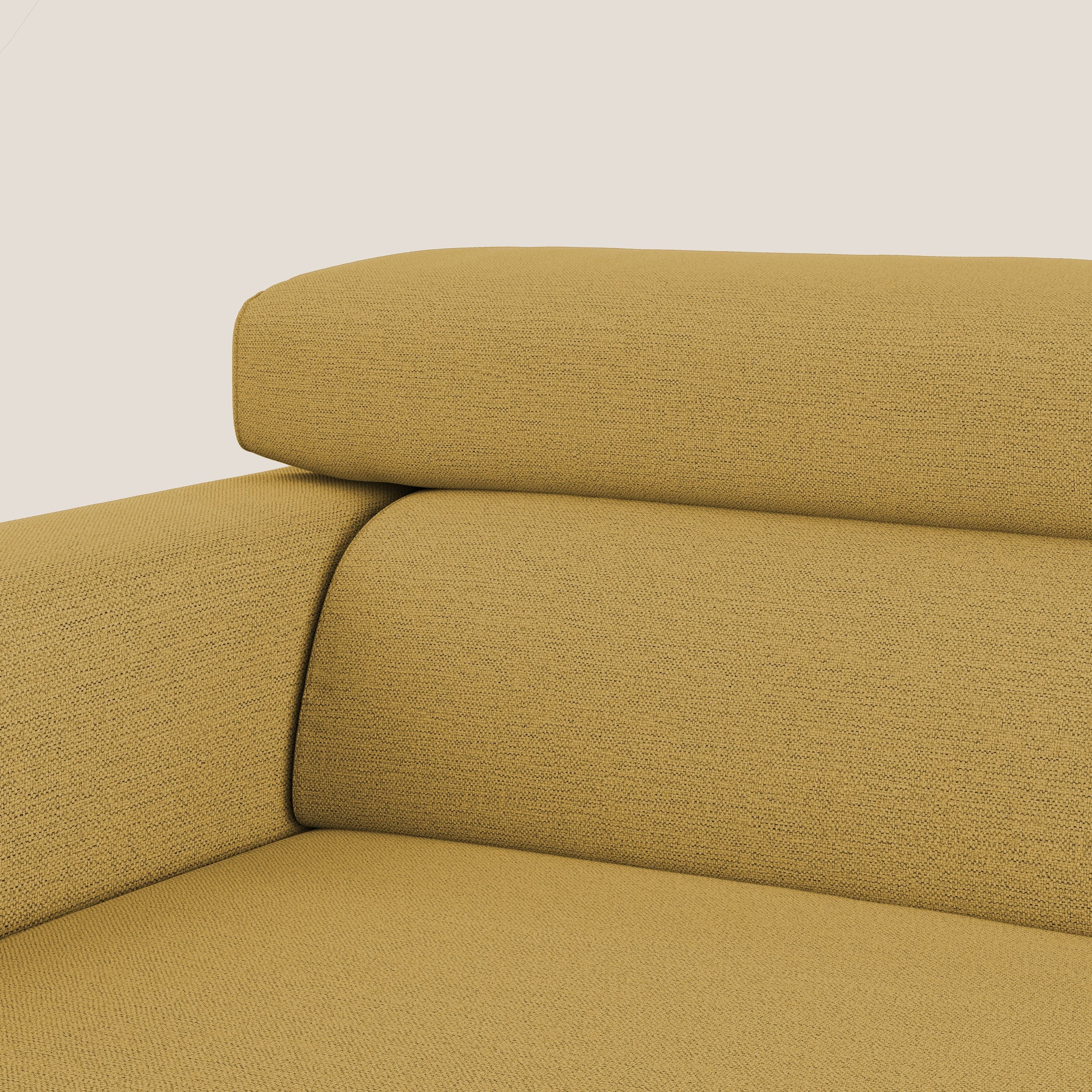 Dylan canapé avec pouf extractible en tissu flamme effet coton impermeabile T19 jaune - Image 8
