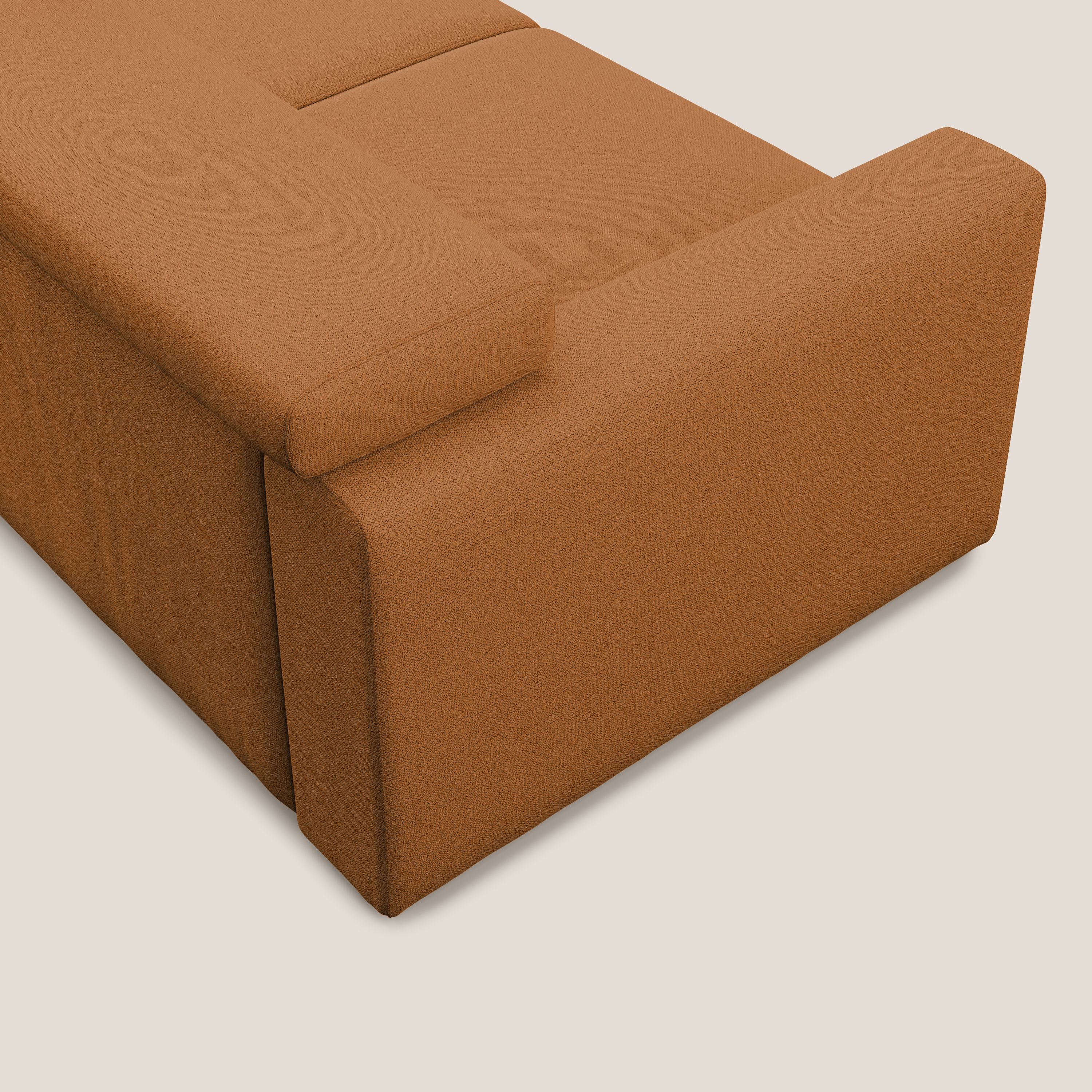Dylan canapé avec pouf extractible en tissu flamme effet coton impermeabile T19 orange - Image 5
