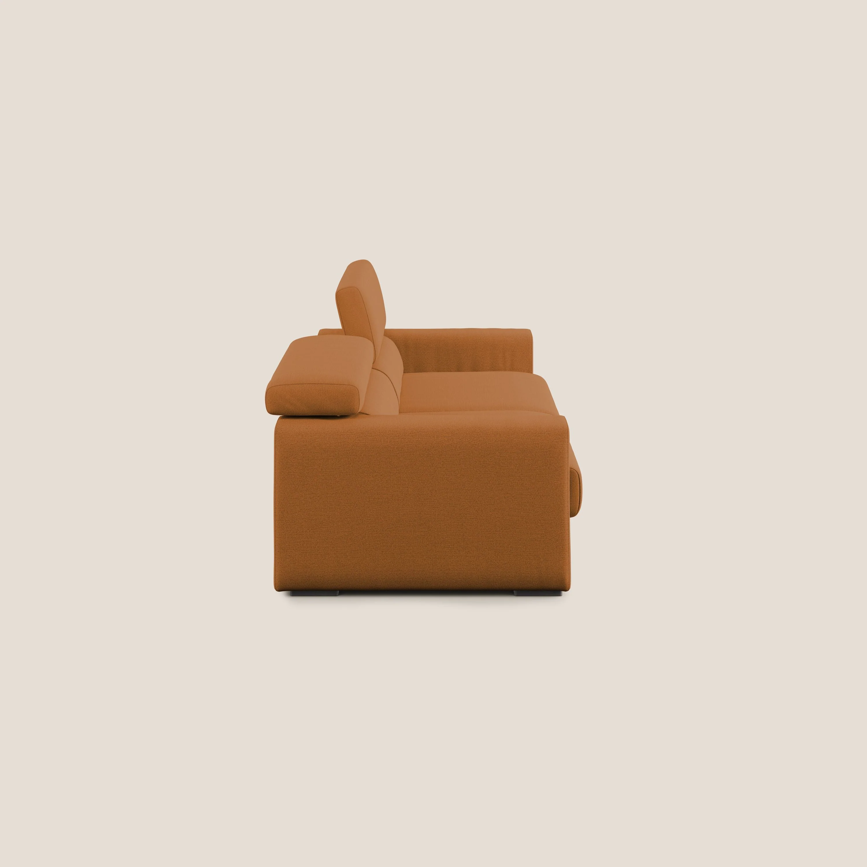 Dylan canapé avec pouf extractible en tissu flamme effet coton impermeabile T19 orange - Image 8
