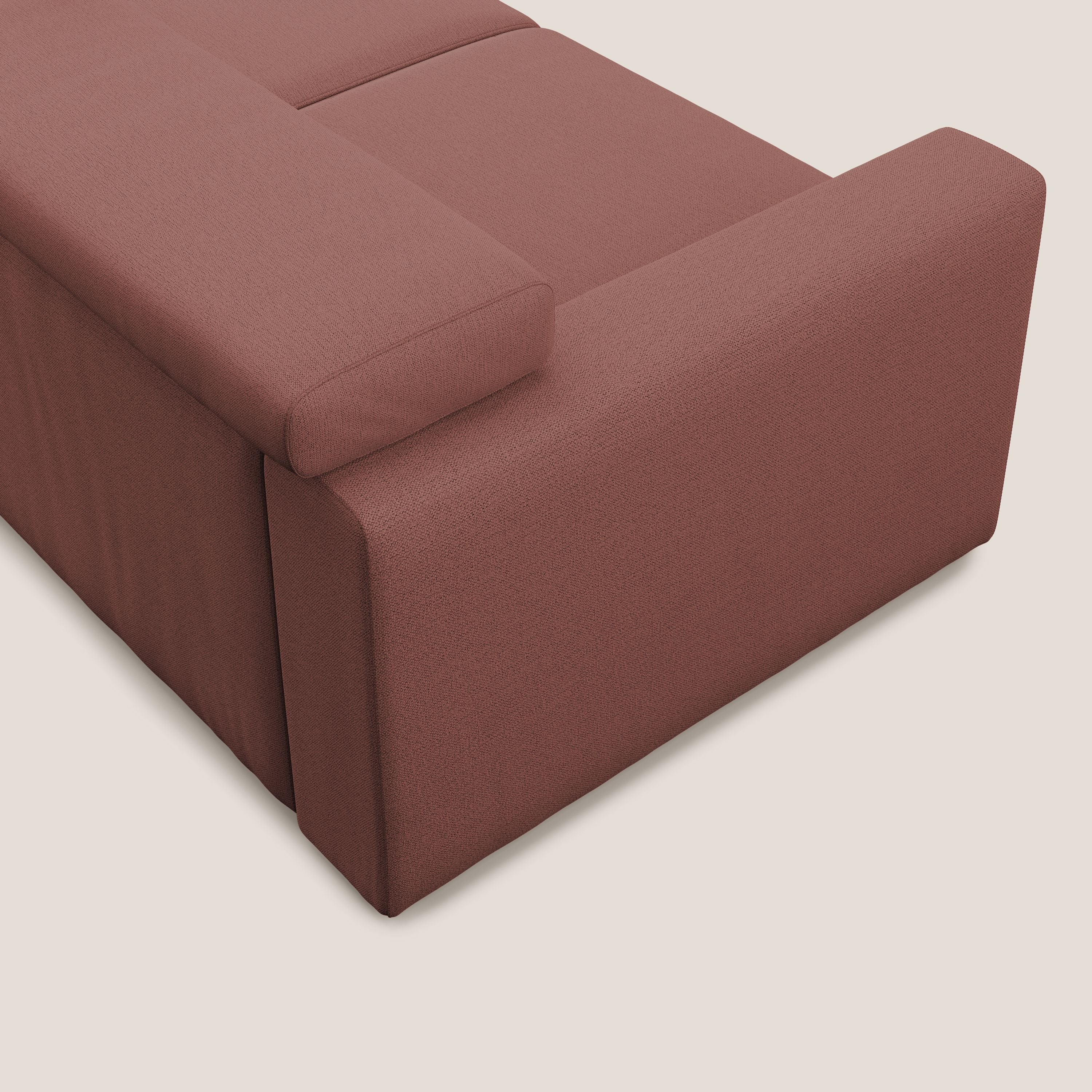 Dylan canapé avec pouf extractible en tissu flamme effet coton impermeabile T19 saumon - Image 7