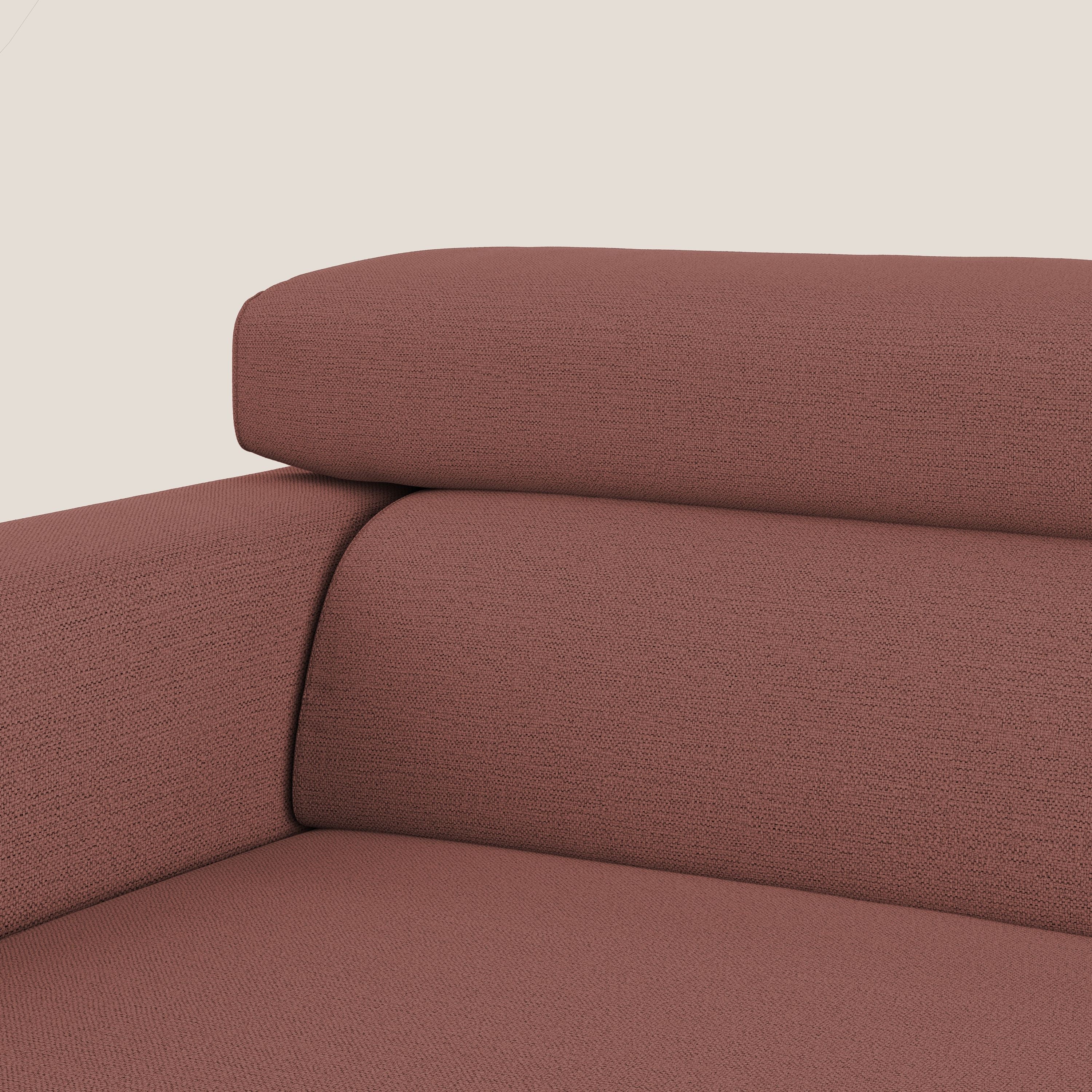 Dylan canapé avec pouf extractible en tissu flamme effet coton impermeabile T19 saumon - Image 8