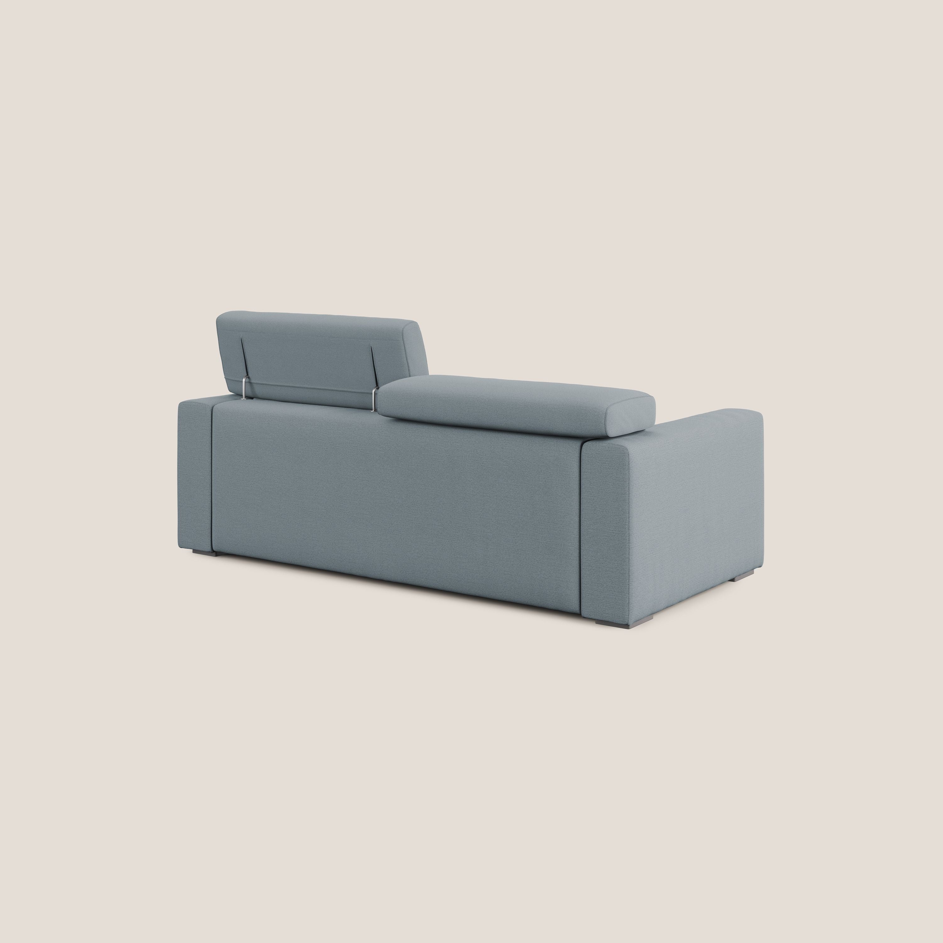 Dylan canapé avec pouf extractible en tissu flamme effet coton impermeabile T19 sucre glace - Image 5