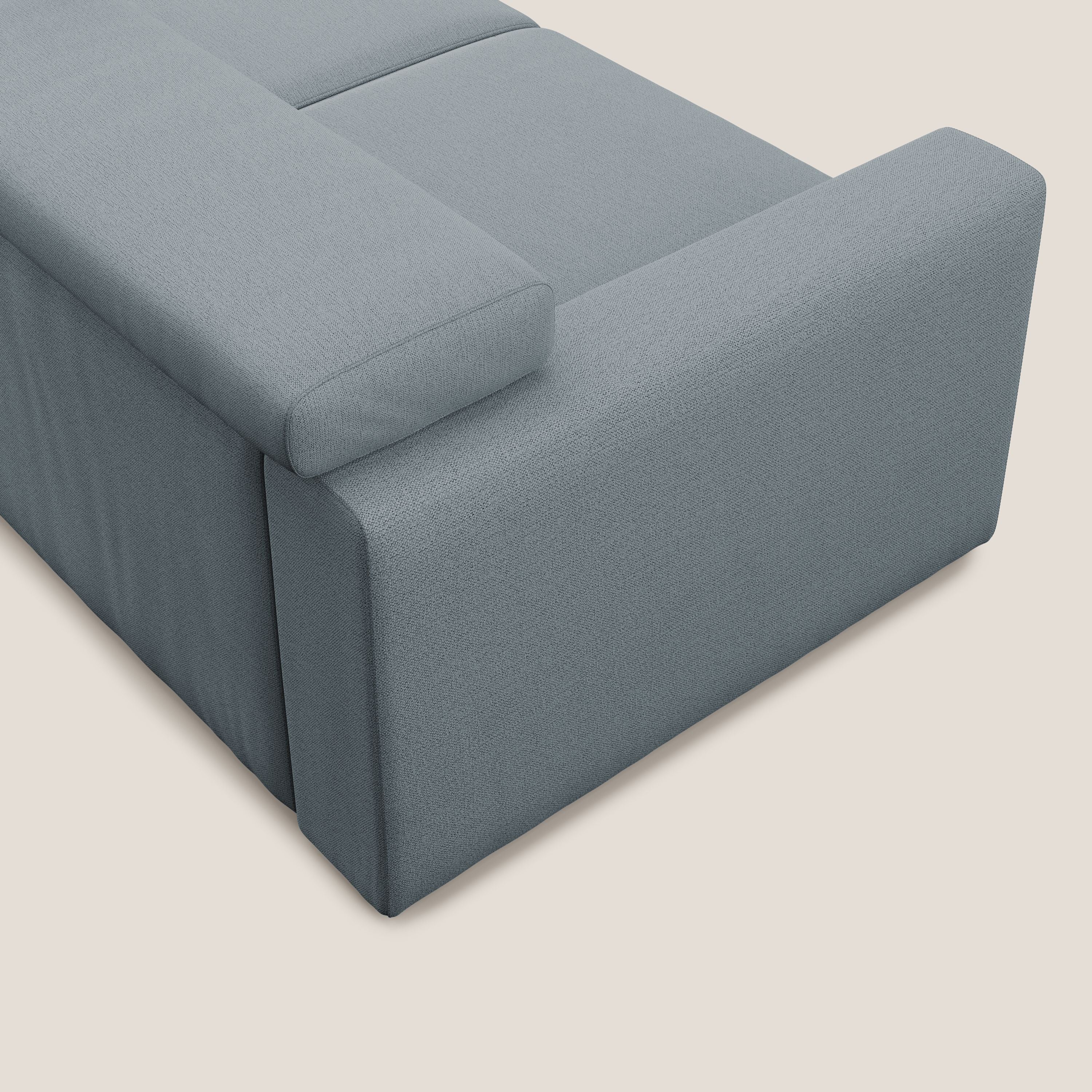 Dylan canapé avec pouf extractible en tissu flamme effet coton impermeabile T19 sucre glace - Image 7