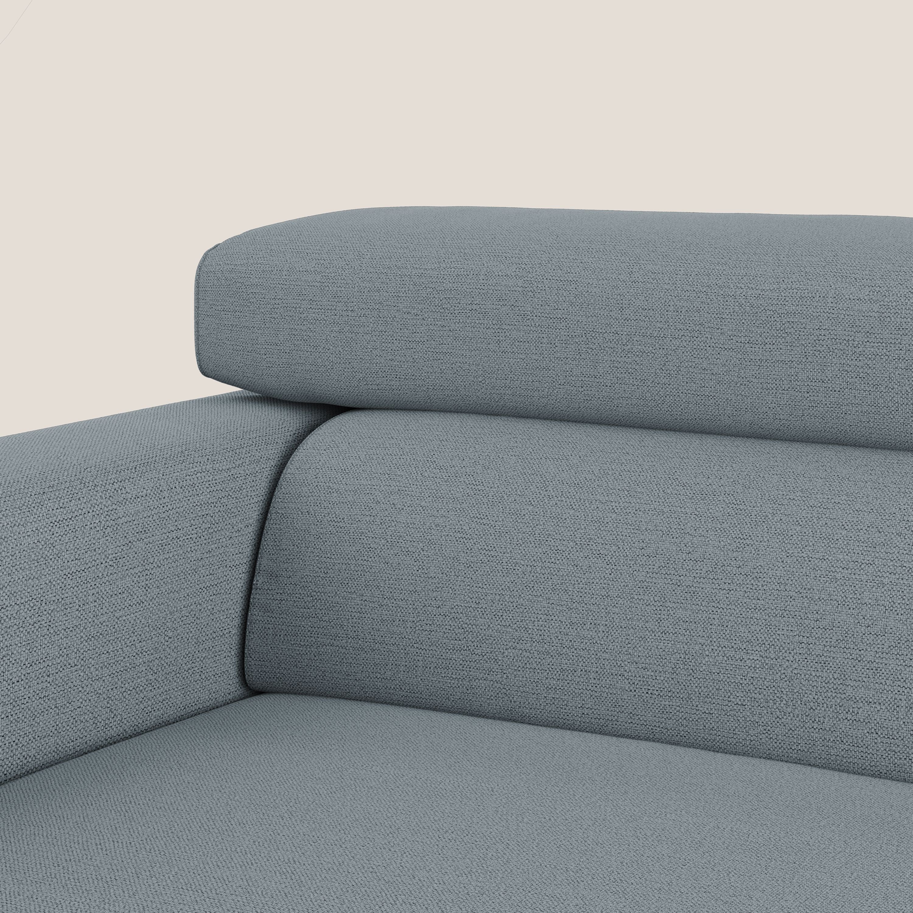 Dylan canapé avec pouf extractible en tissu flamme effet coton impermeabile T19 sucre glace - Image 8