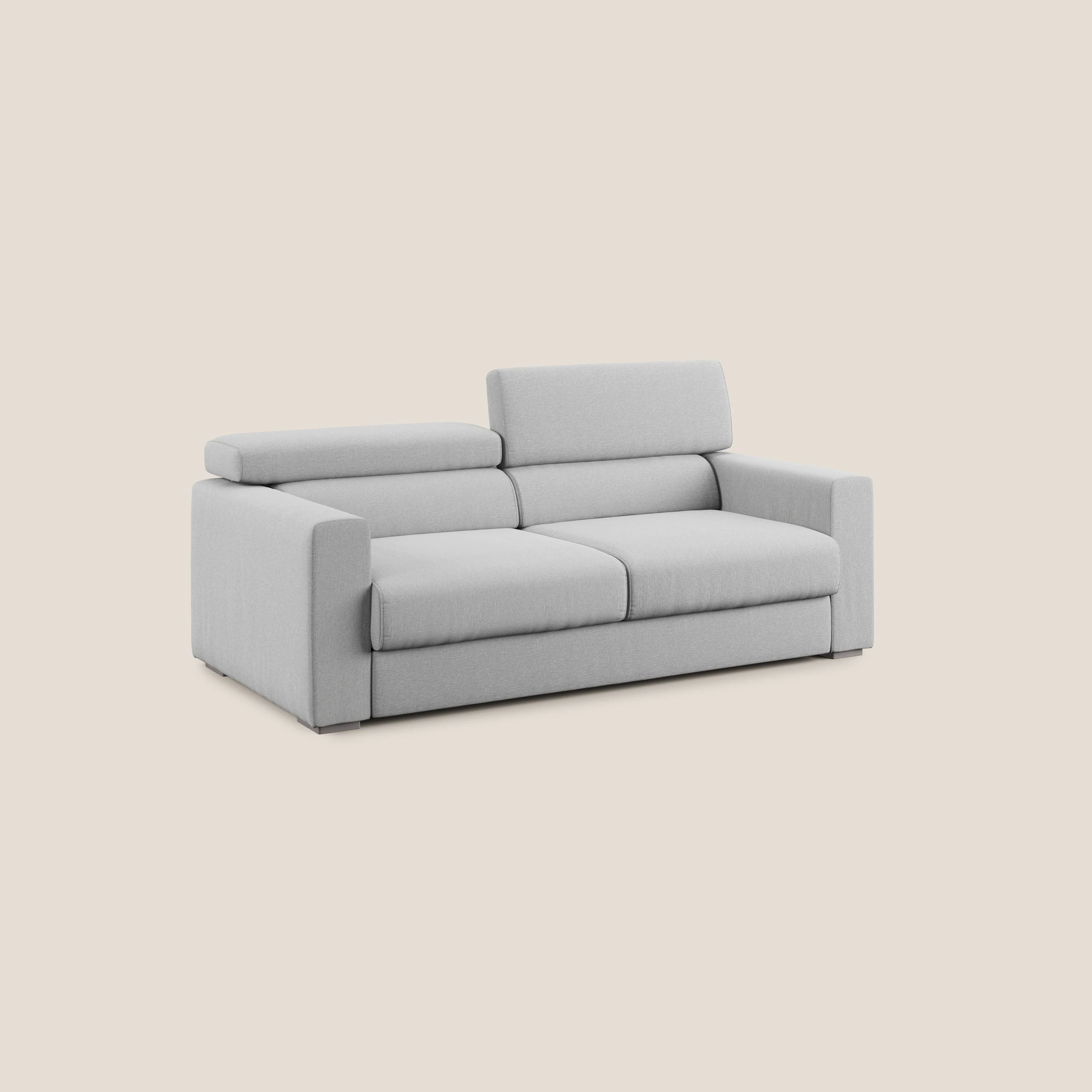 Dylan canapé avec pouf extractible en tissu effet coton imperméable T13 gris - Image 3