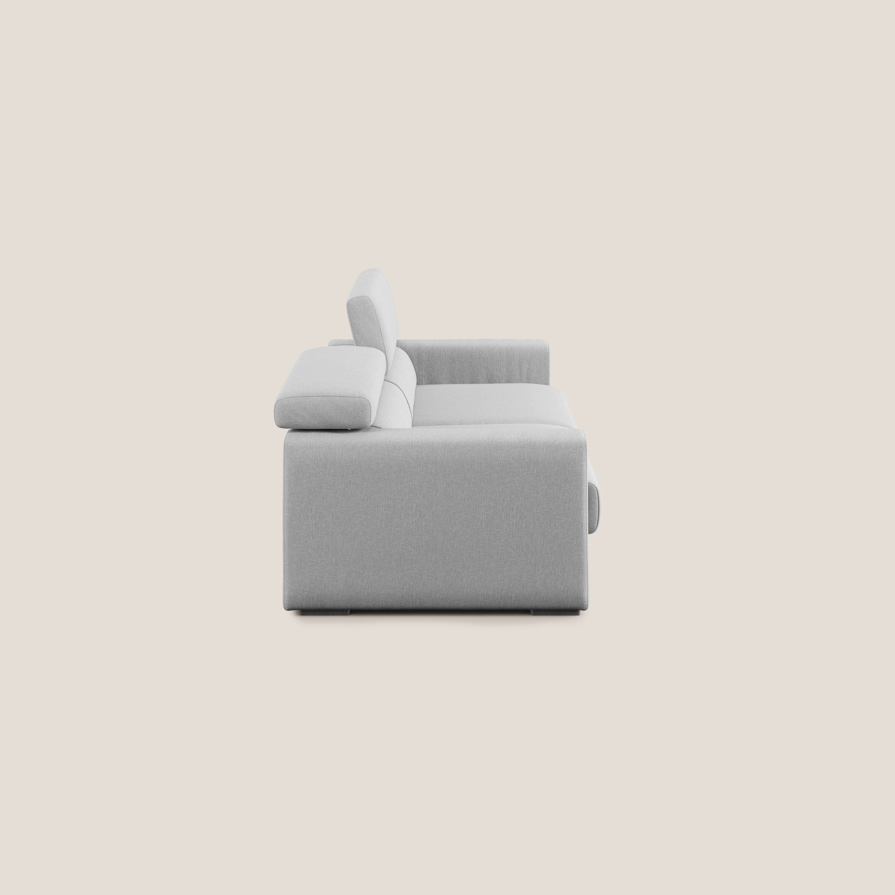 Dylan canapé avec pouf extractible en tissu effet coton imperméable T13 gris - Image 4