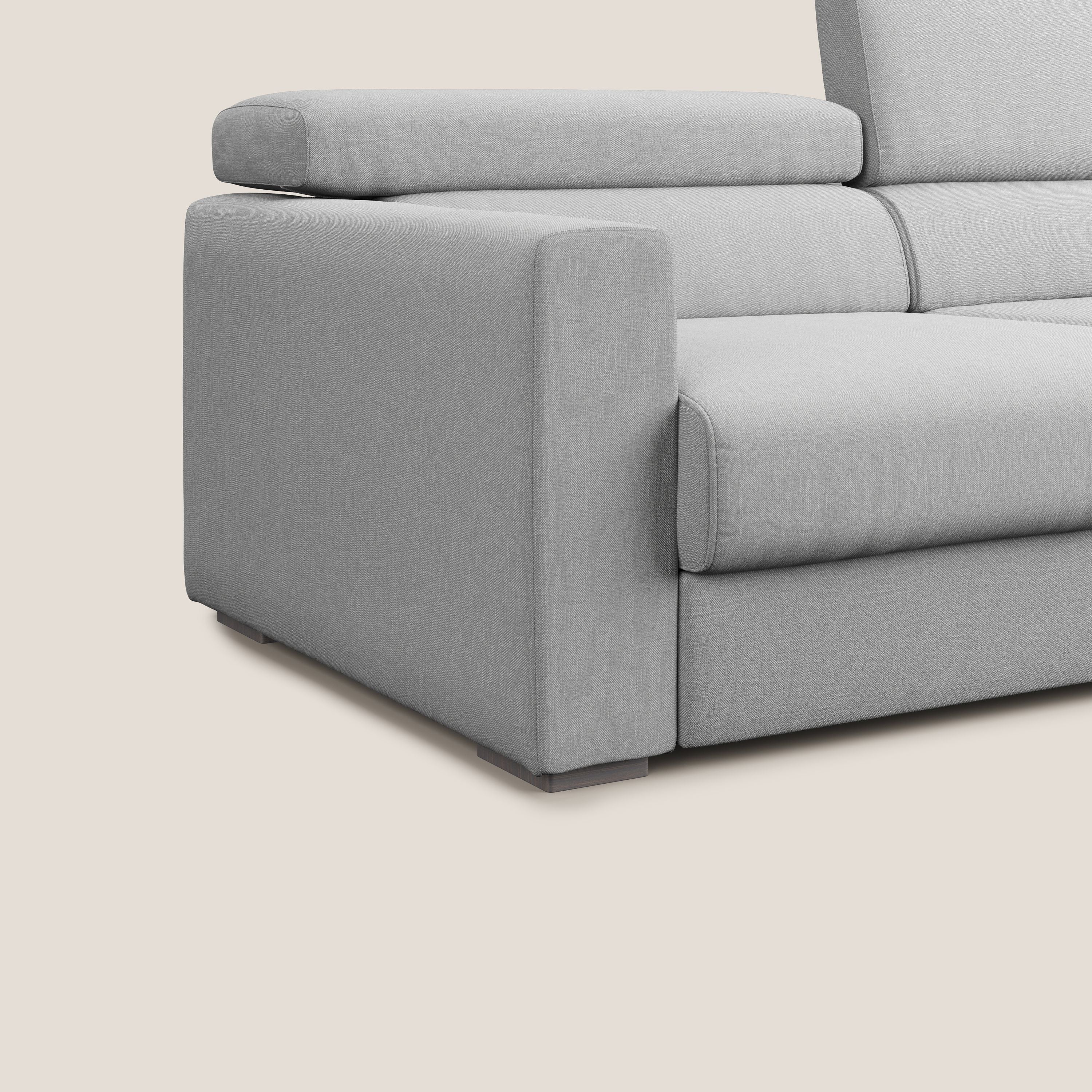 Dylan canapé avec pouf extractible en tissu effet coton imperméable T13 gris - Image 7