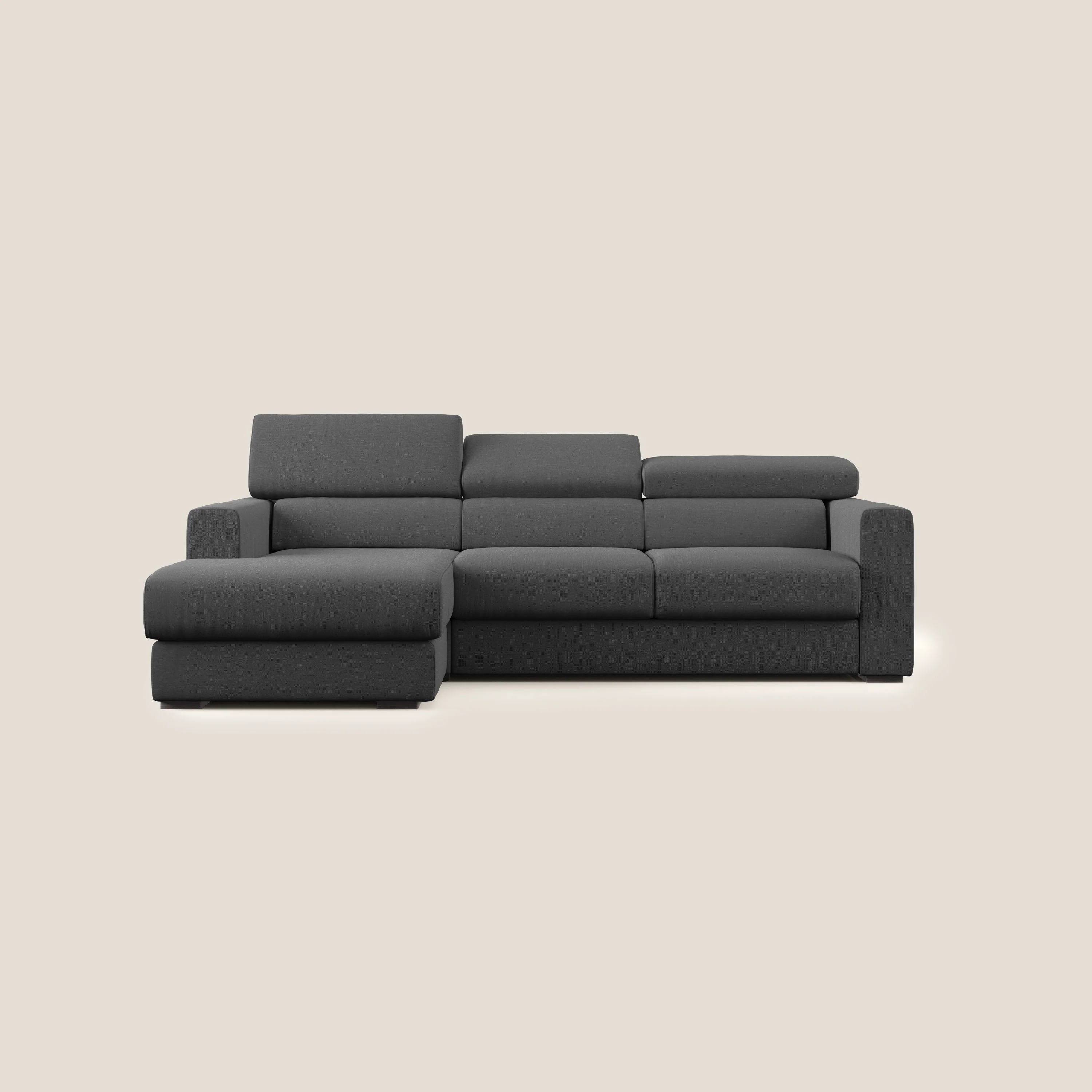Dylan canapé d'angle avec méridienne et pouf extractible en tissu imperméable T13 anthracite - Image 10