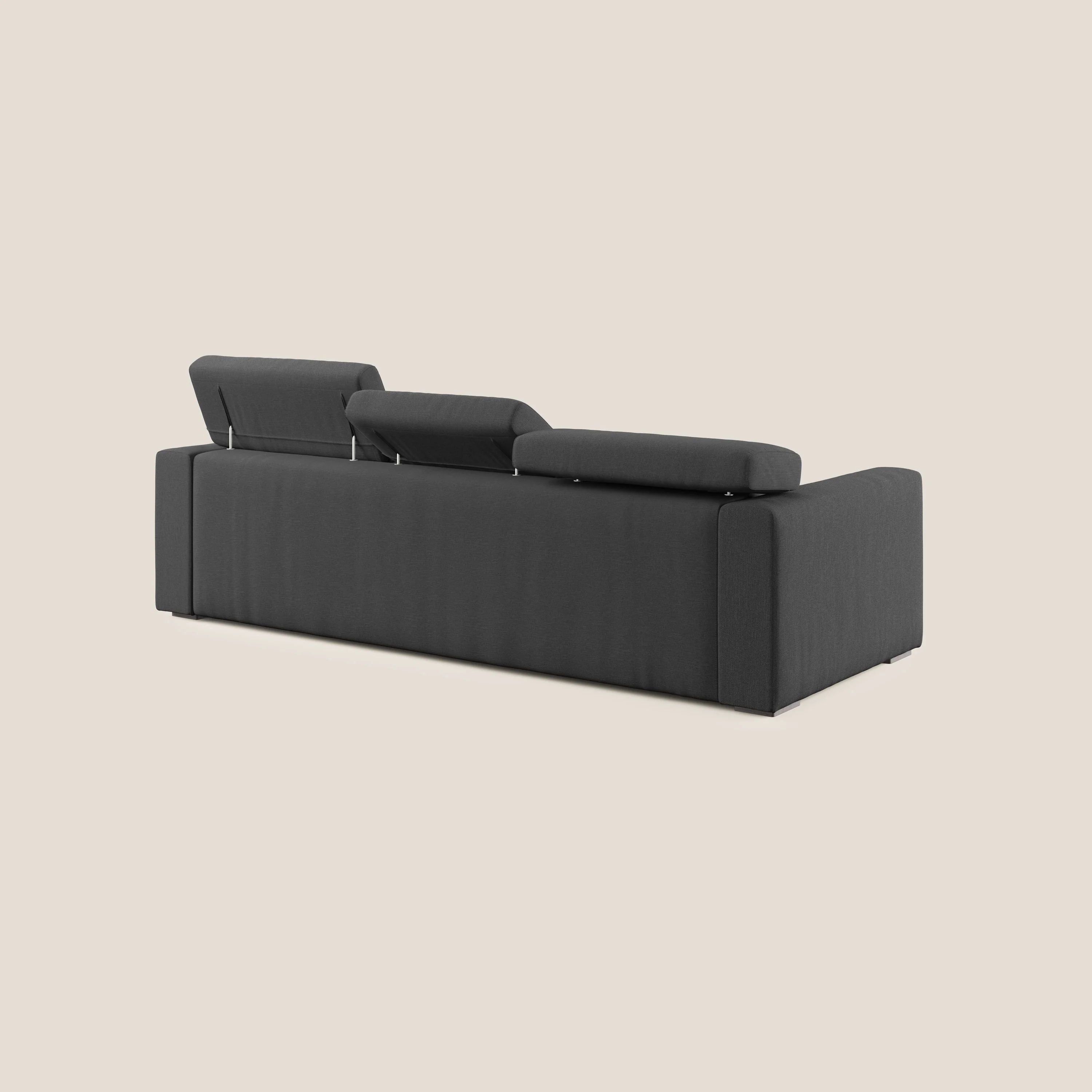 Dylan canapé d'angle avec méridienne et pouf extractible en tissu imperméable T13 anthracite - Image 5