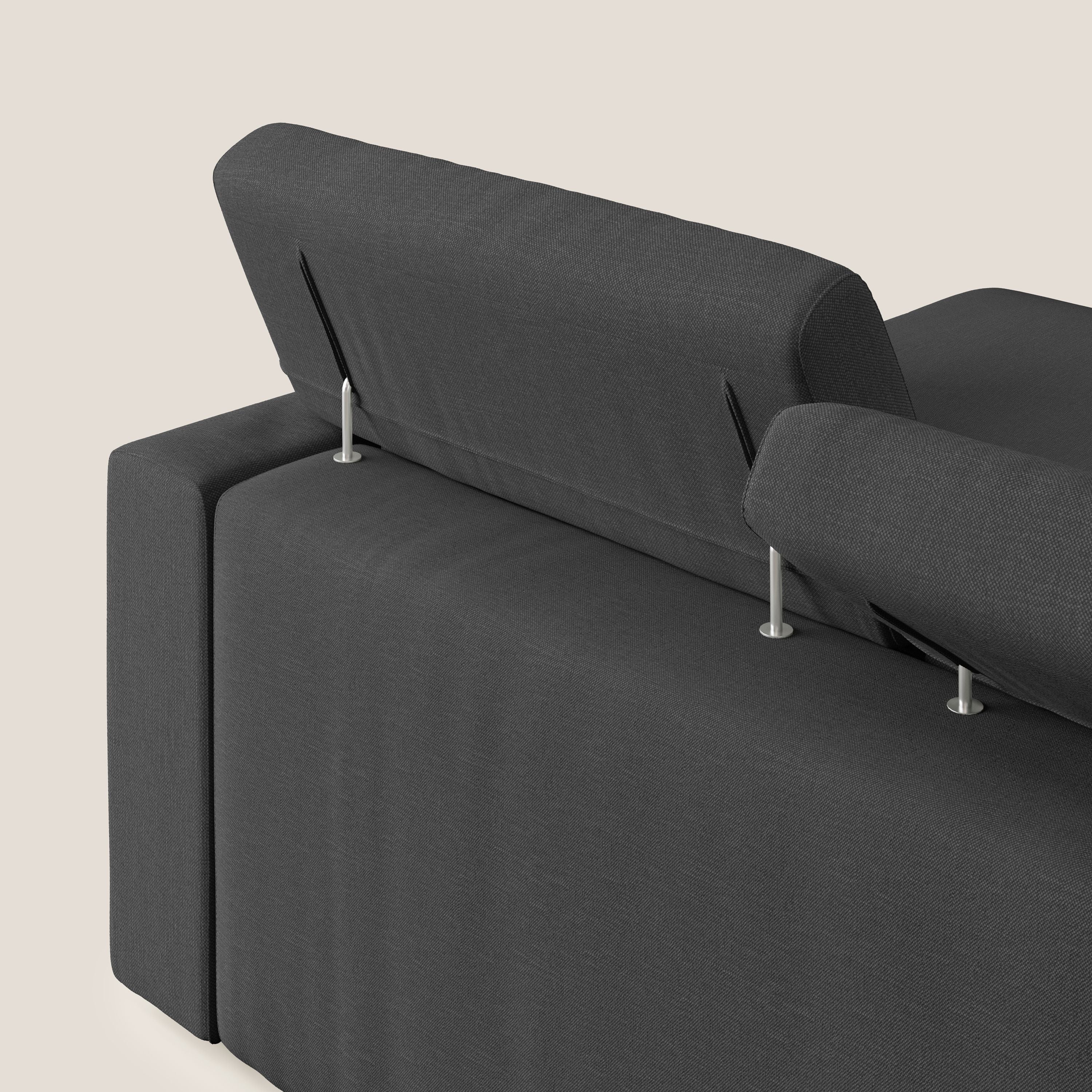 Dylan canapé d'angle avec méridienne et pouf extractible en tissu imperméable T13 anthracite - Image 8