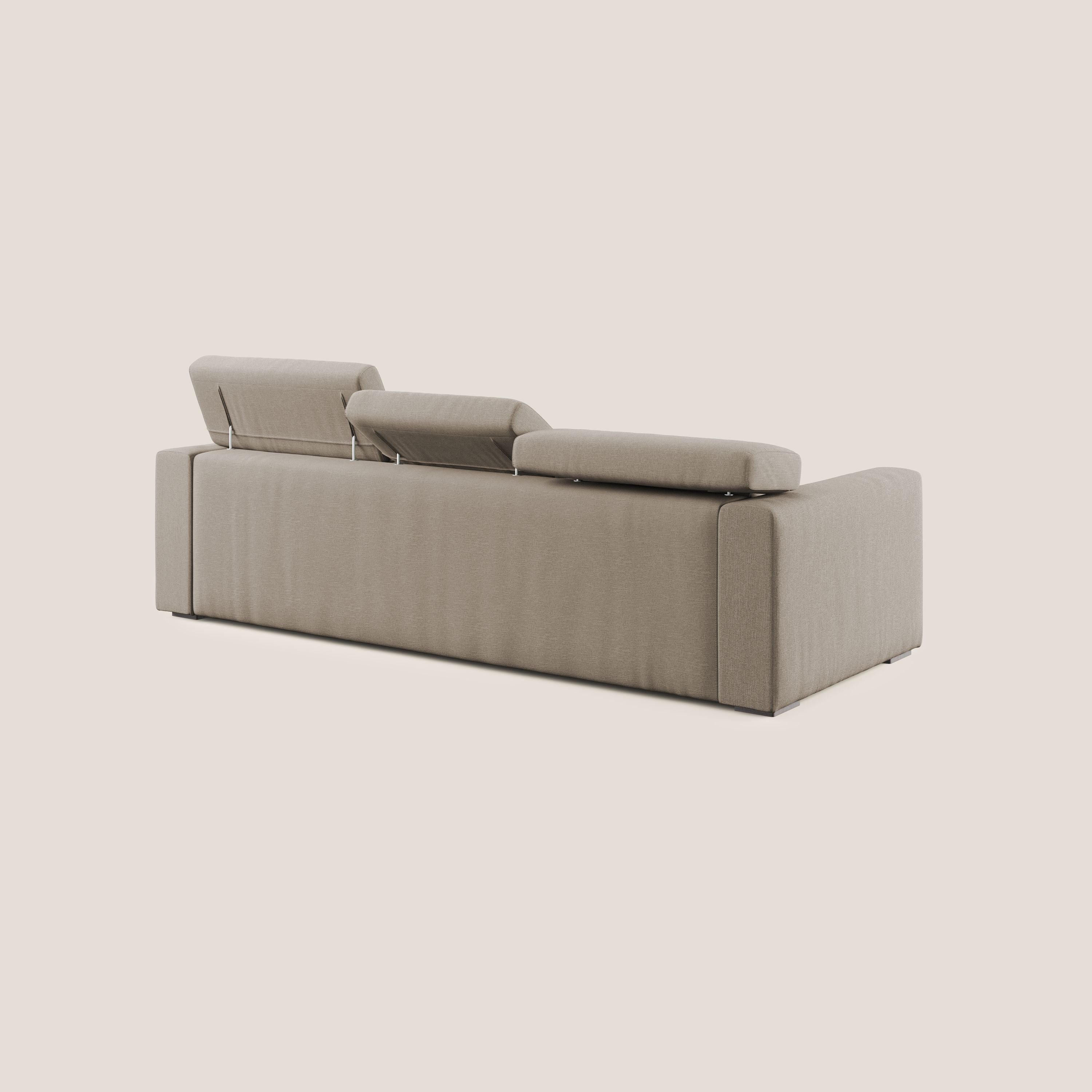 Dylan canapé d'angle avec méridienne et pouf extractible en tissu imperméable T13 beige - Image 7