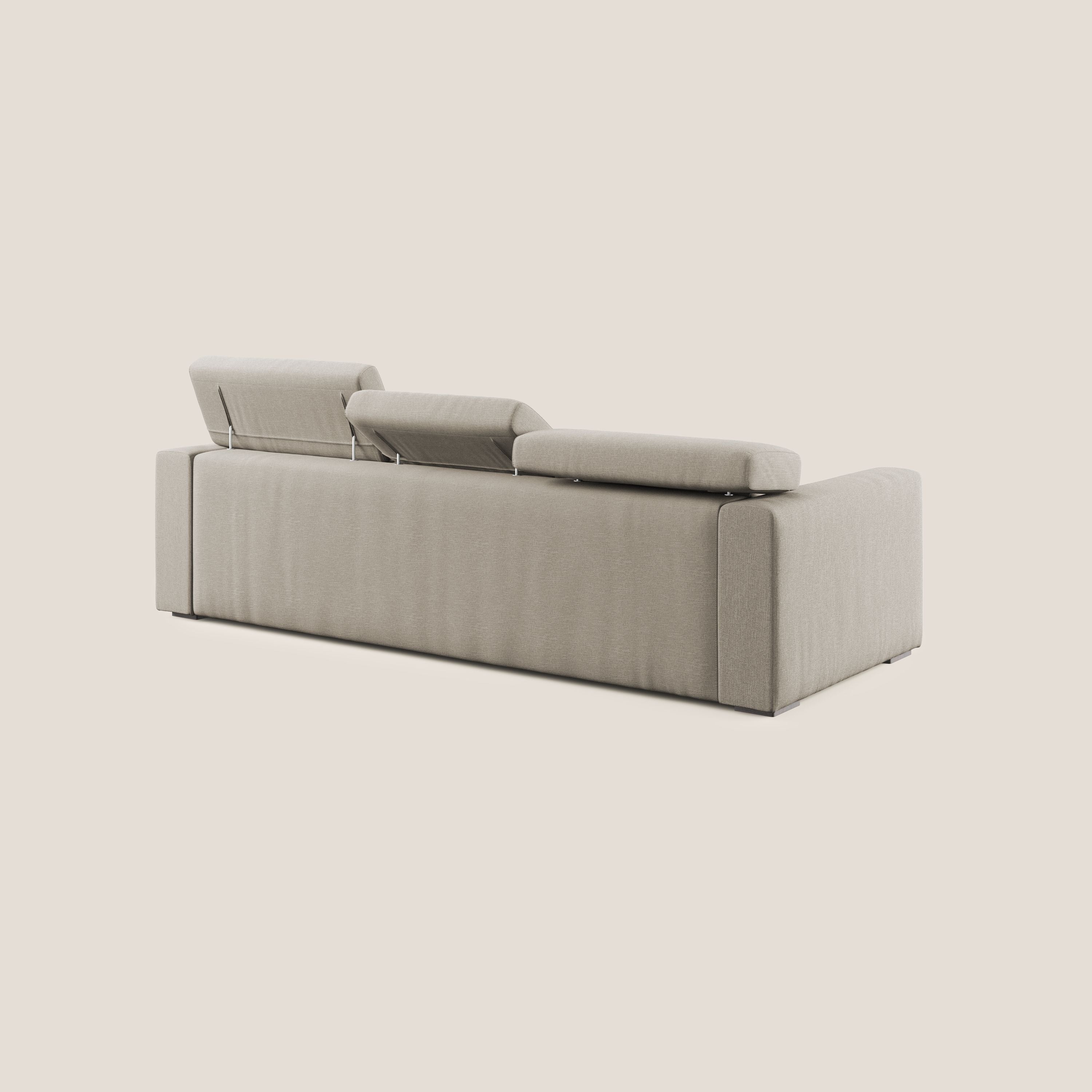 Dylan canapé d'angle avec méridienne et pouf extractible en tissu imperméable T13 crÚme - Image 7