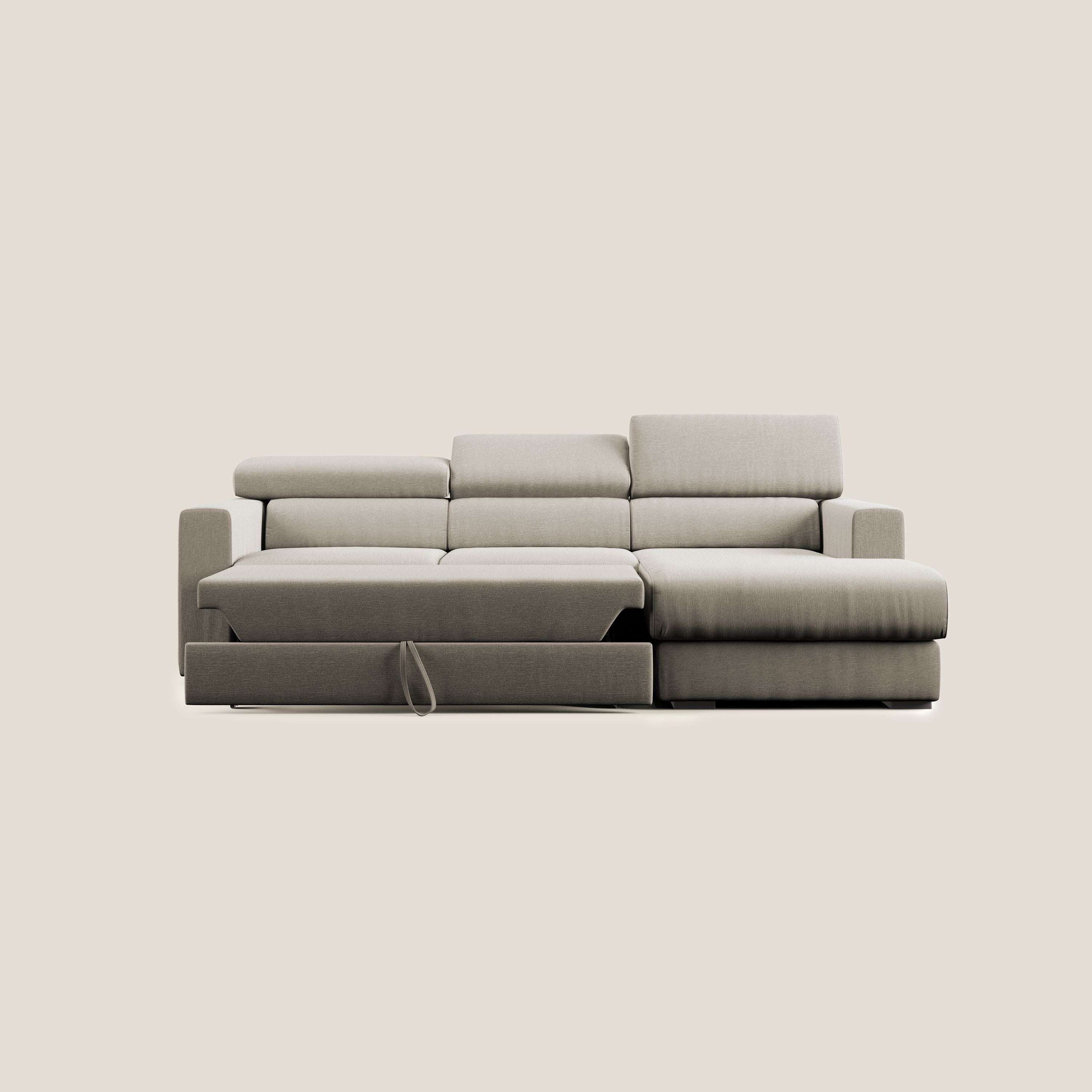Dylan canapé d'angle avec méridienne et pouf extractible en tissu imperméable T13 crÚme - Image 8