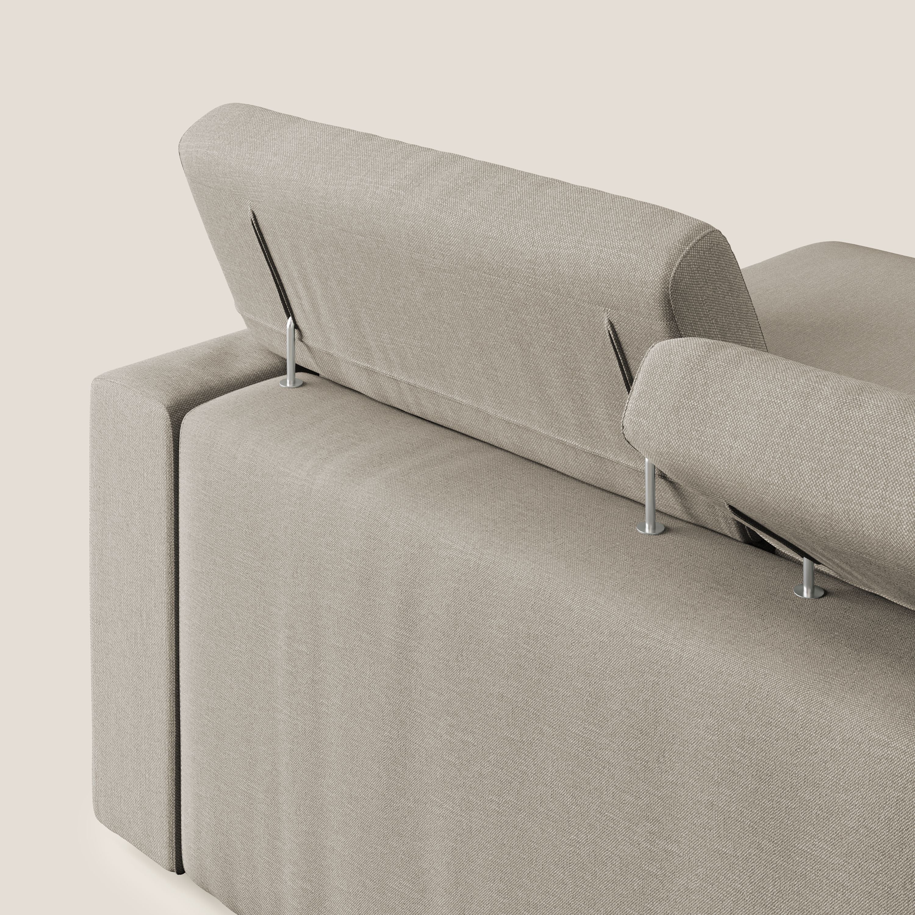 Dylan canapé d'angle avec méridienne et pouf extractible en tissu imperméable T13 crÚme - Image 9