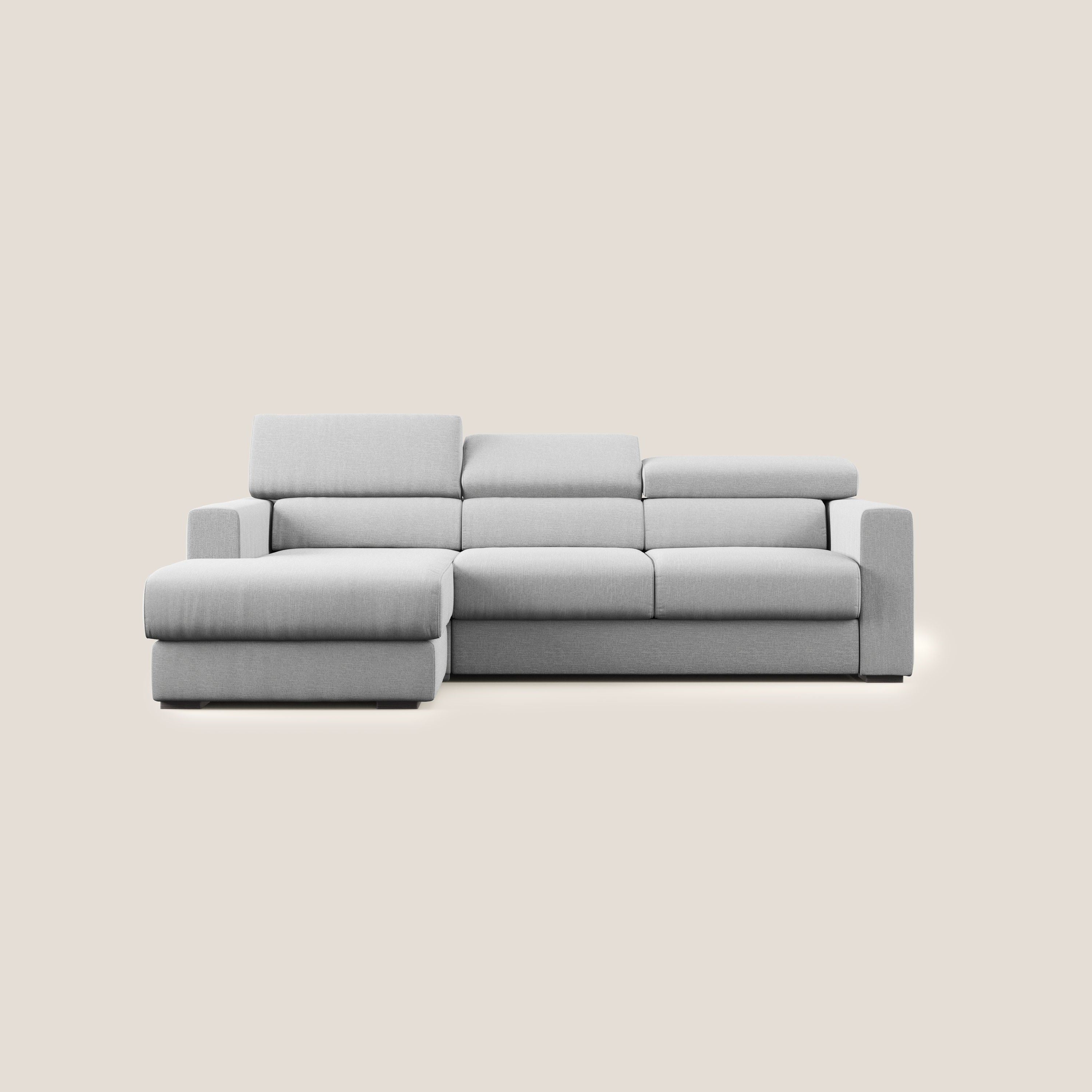 Dylan canapé d'angle avec méridienne et pouf extractible en tissu imperméable T13 gris - Image 10