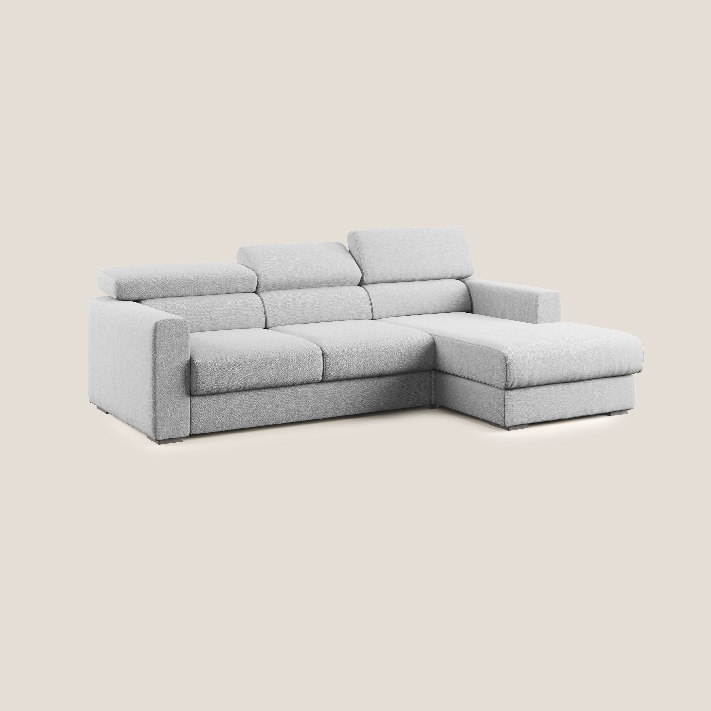 Dylan canapé d'angle avec méridienne et pouf extractible en tissu imperméable T13 gris - Image 3