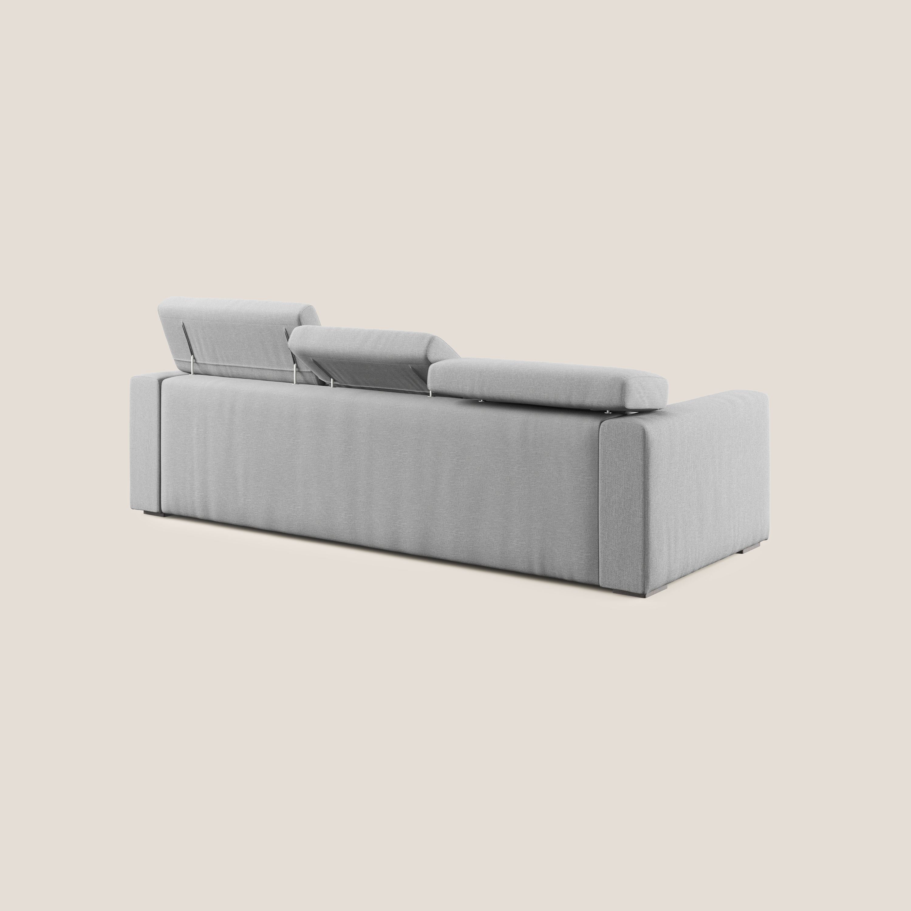 Dylan canapé d'angle avec méridienne et pouf extractible en tissu imperméable T13 gris - Image 5