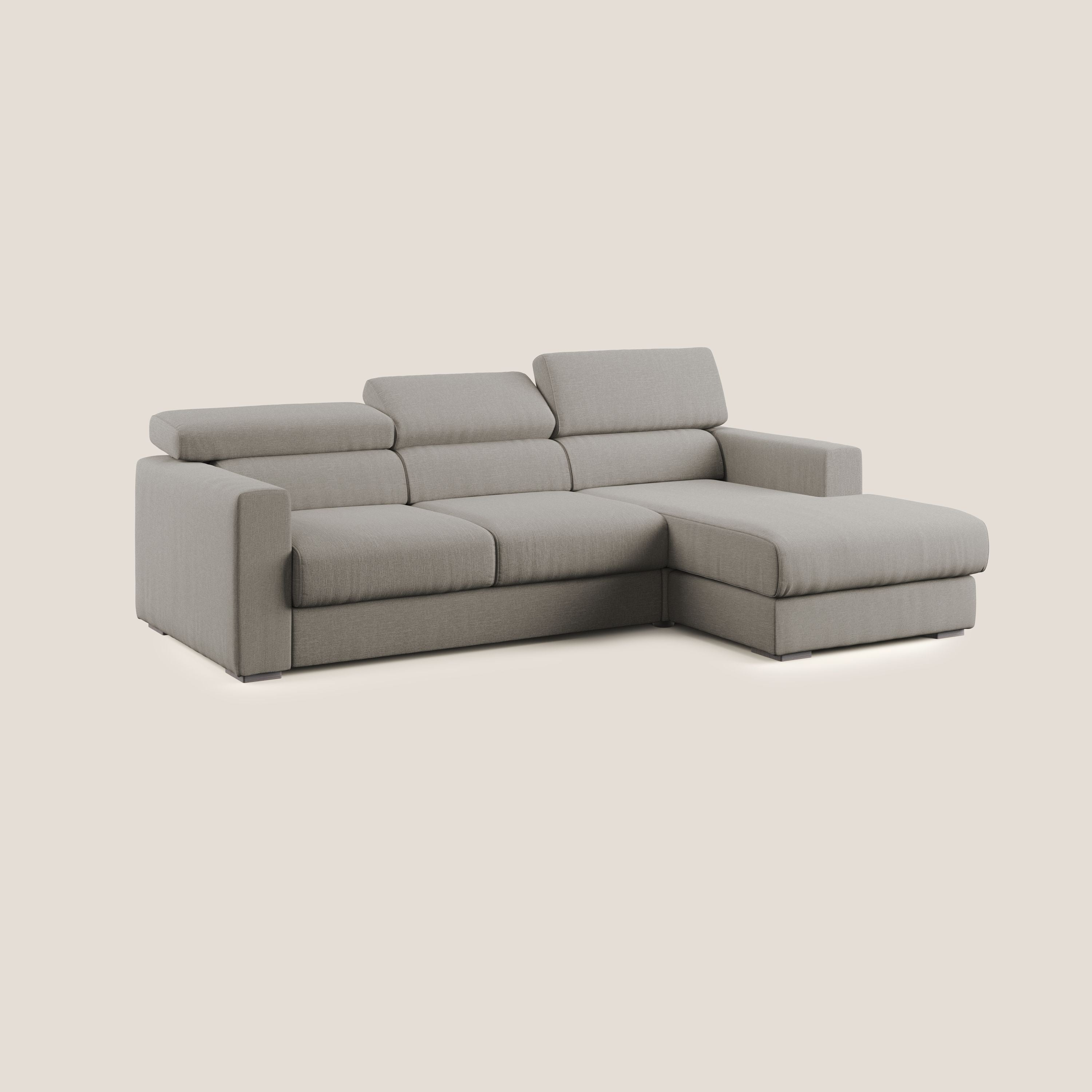 Dylan canapé d'angle avec méridienne et pouf extractible en tissu imperméable T13 Taupe  - Image 3