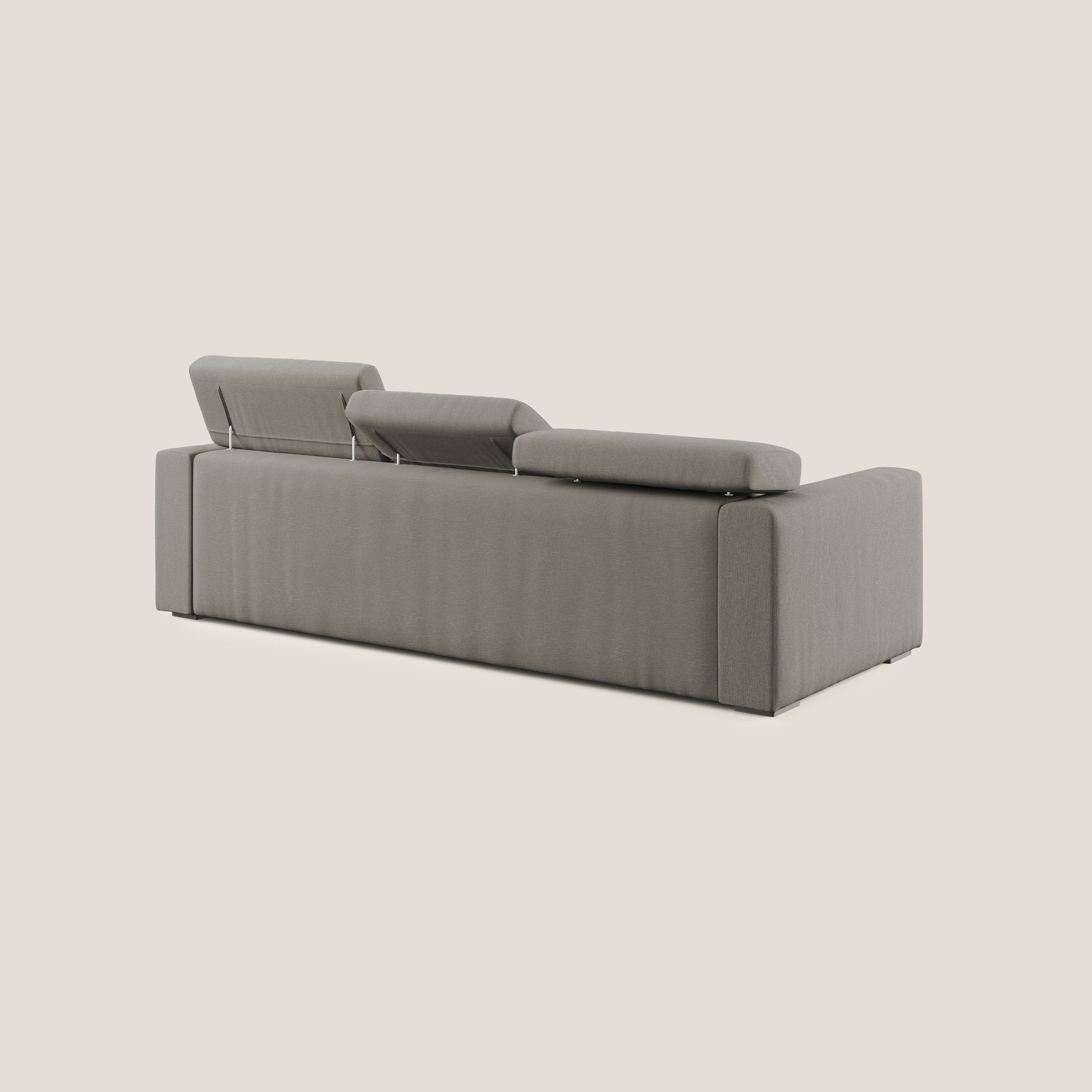 Dylan canapé d'angle avec méridienne et pouf extractible en tissu imperméable T13 Taupe  - Image 5
