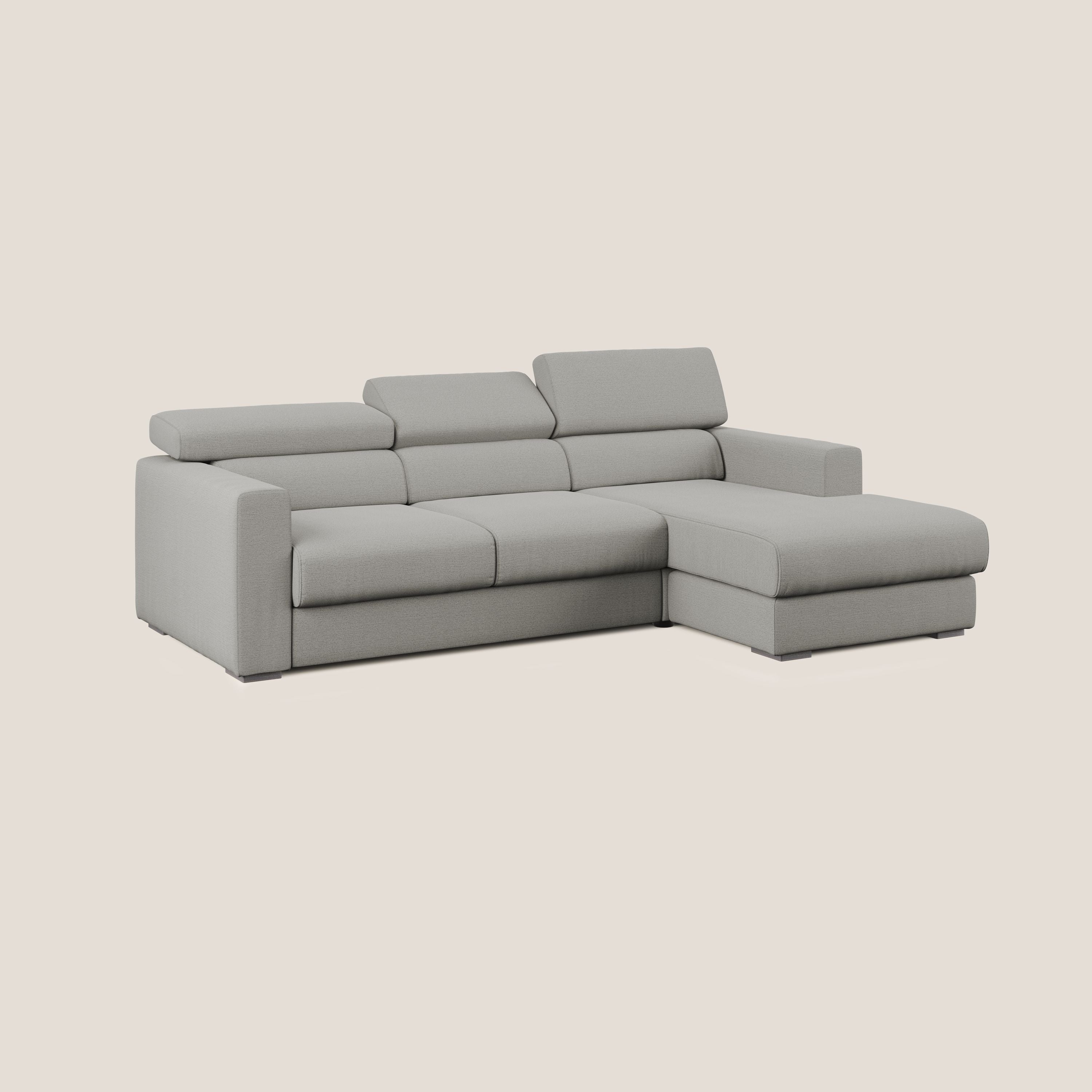 Dylan divano angolare con estraibile a cassettone in tessuto fiammato simil cotone impermeabile T19 beige - Image 3