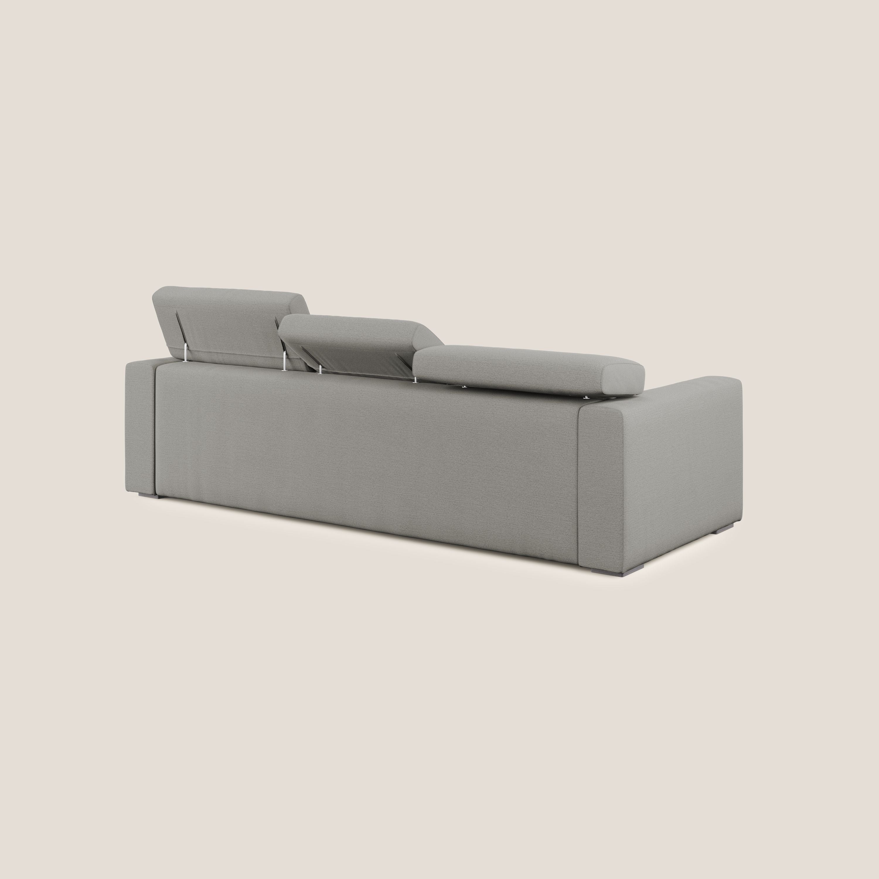 Dylan divano angolare con estraibile a cassettone in tessuto fiammato simil cotone impermeabile T19 beige - Image 5