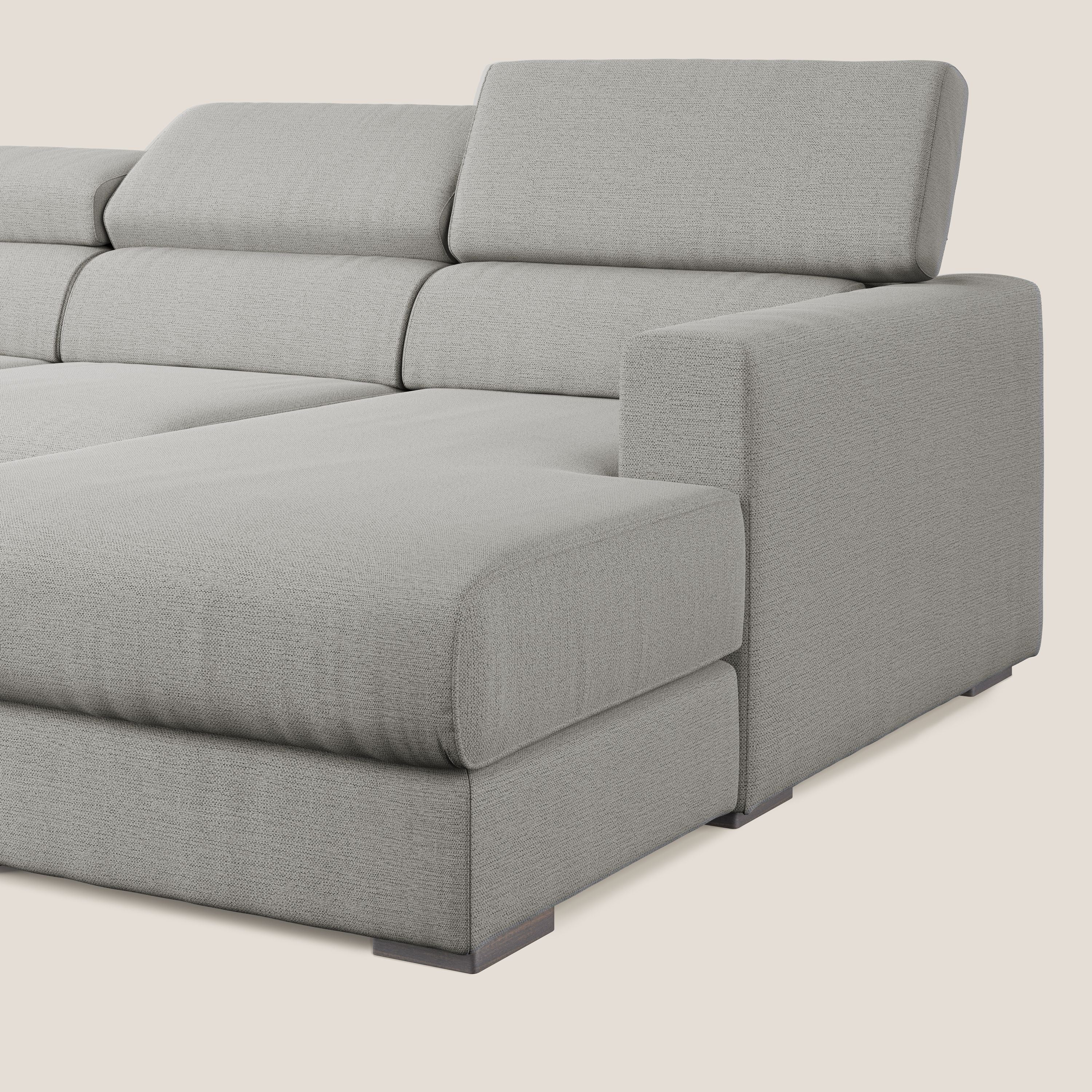 Dylan divano angolare con estraibile a cassettone in tessuto fiammato simil cotone impermeabile T19 beige - Image 8