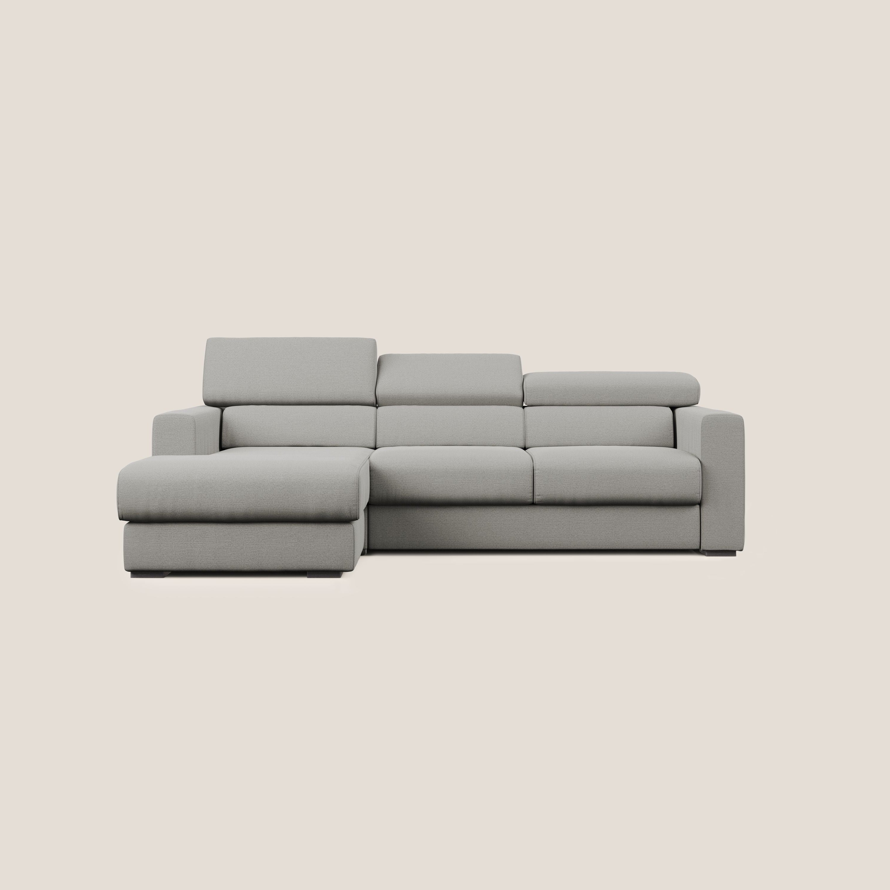 Dylan divano angolare con estraibile a cassettone in tessuto fiammato simil cotone impermeabile T19 beige - Image 9