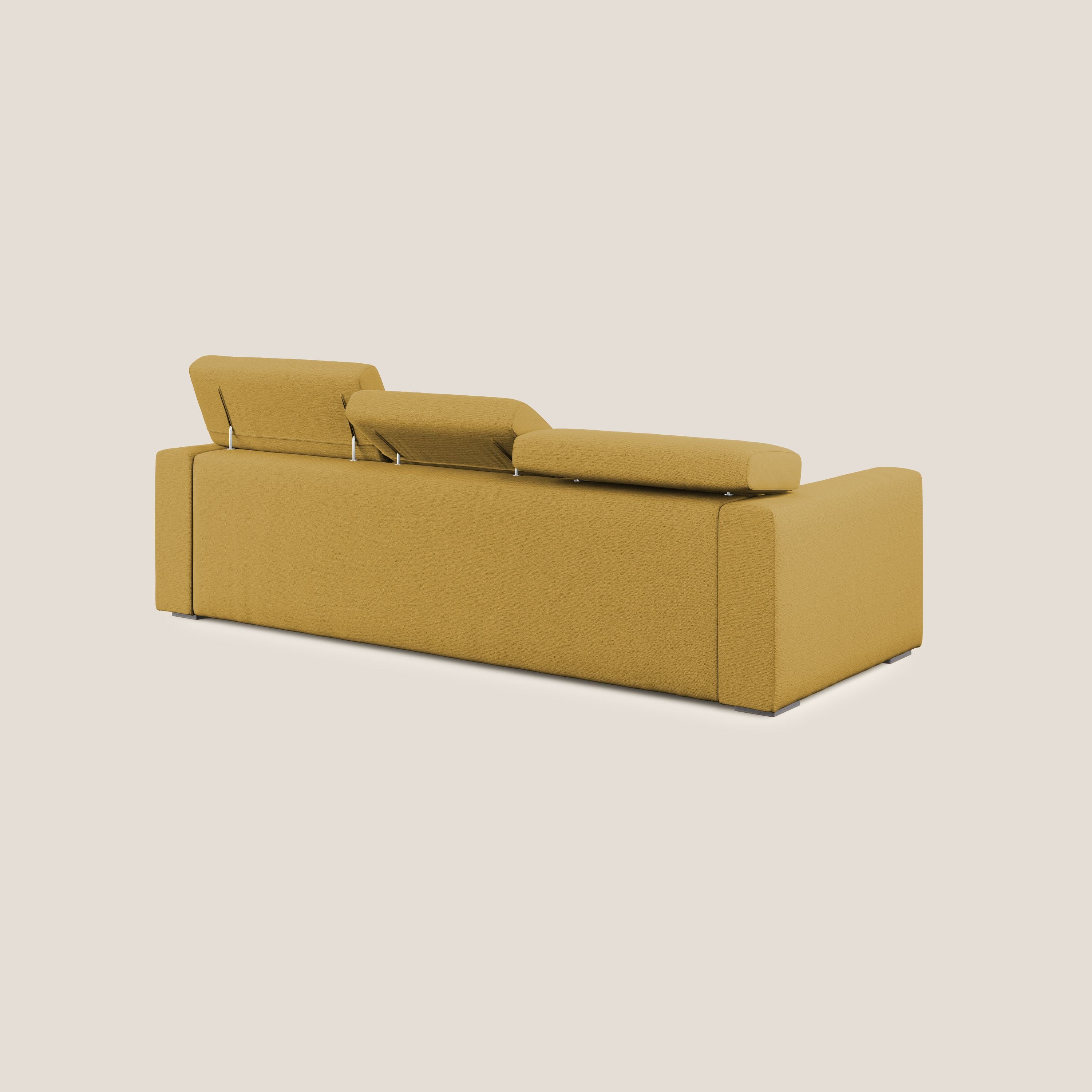 Canapé d'angle Dylan avec tiroir extractible en tissu flammé simili coton imperméable T19 jaune - Image 5