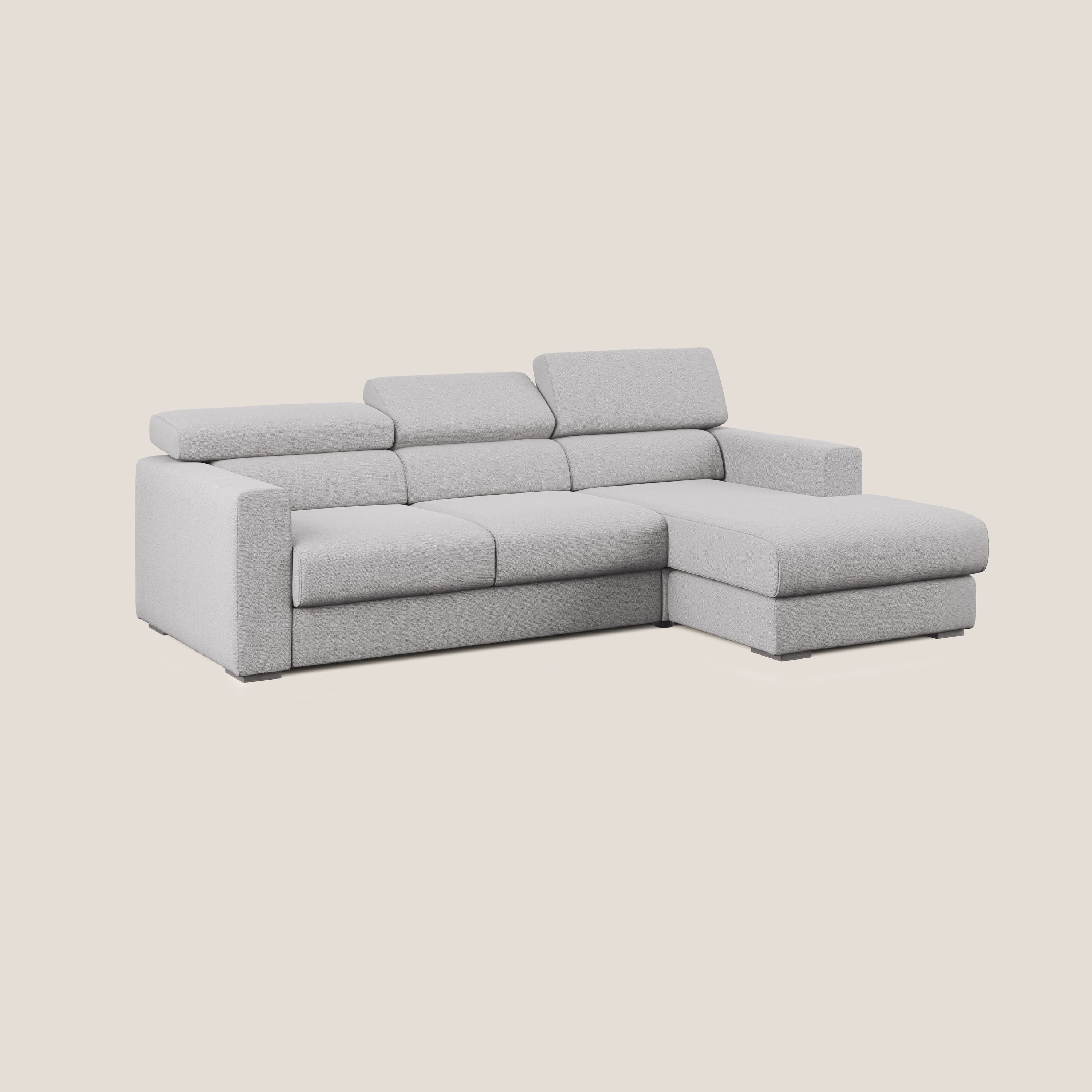 Canapé d'angle Dylan avec tiroir extractible en tissu flammé simili coton imperméable T19 gris - Image 3