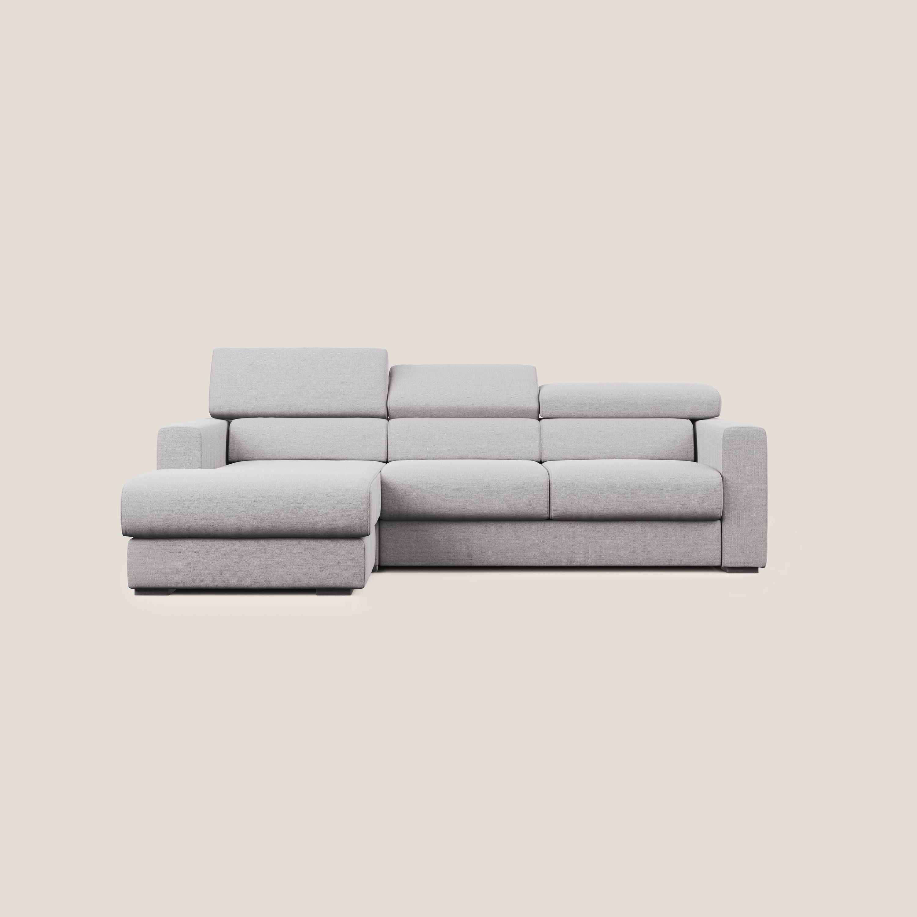Canapé d'angle Dylan avec tiroir extractible en tissu flammé simili coton imperméable T19 gris - Image 9