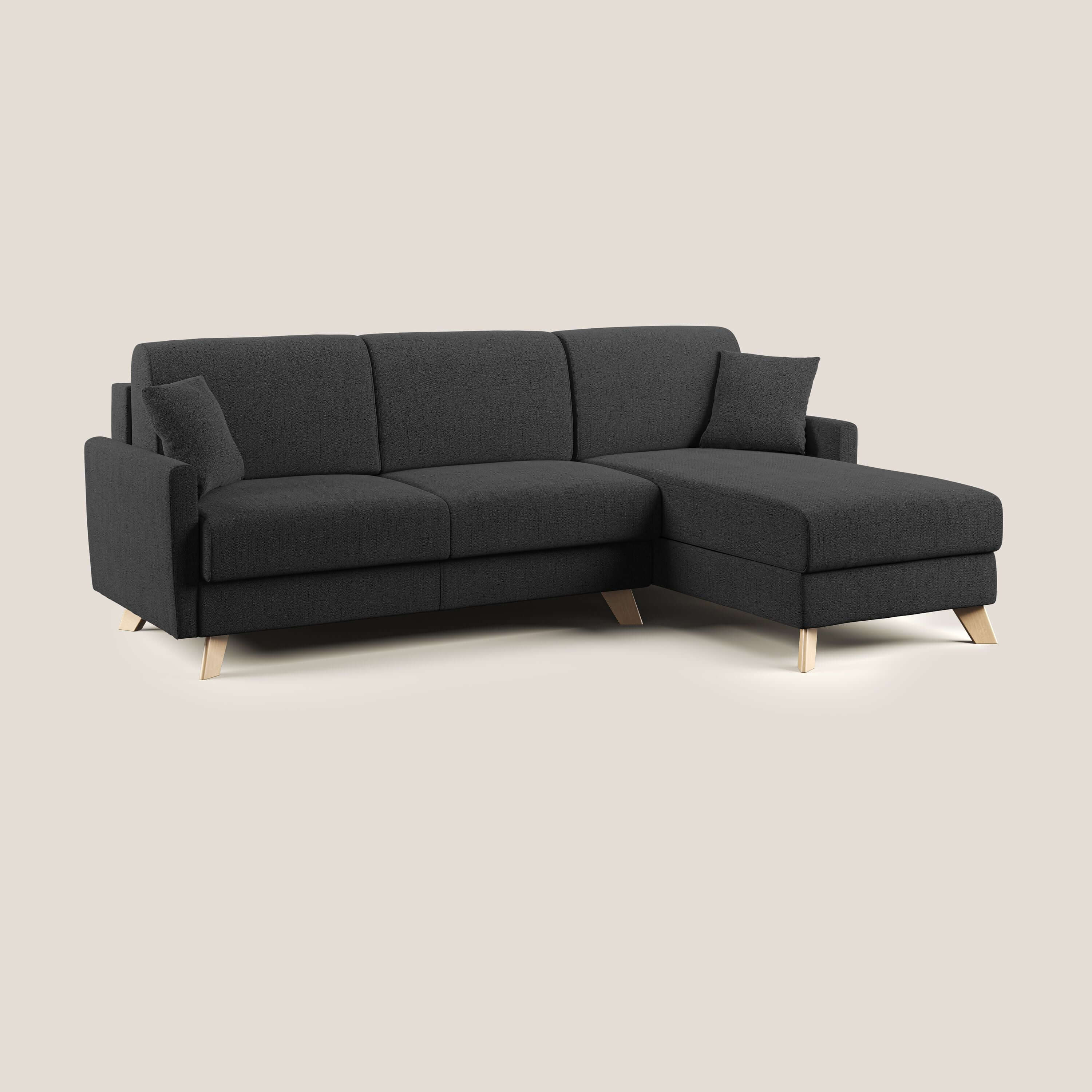 Edgar canapé d'angle convertible en tissu FELIS imperméable T03 anthracite - Image 2