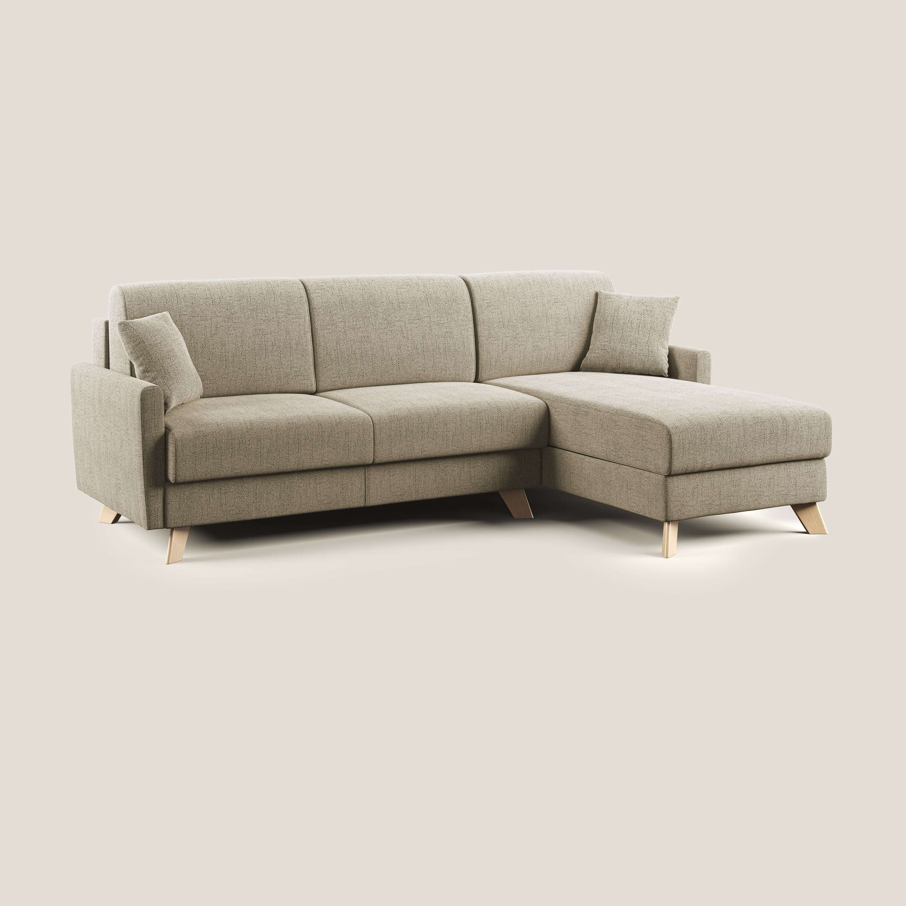 Edgar canapé d'angle convertible en tissu FELIS imperméable T03 beige - Image 2