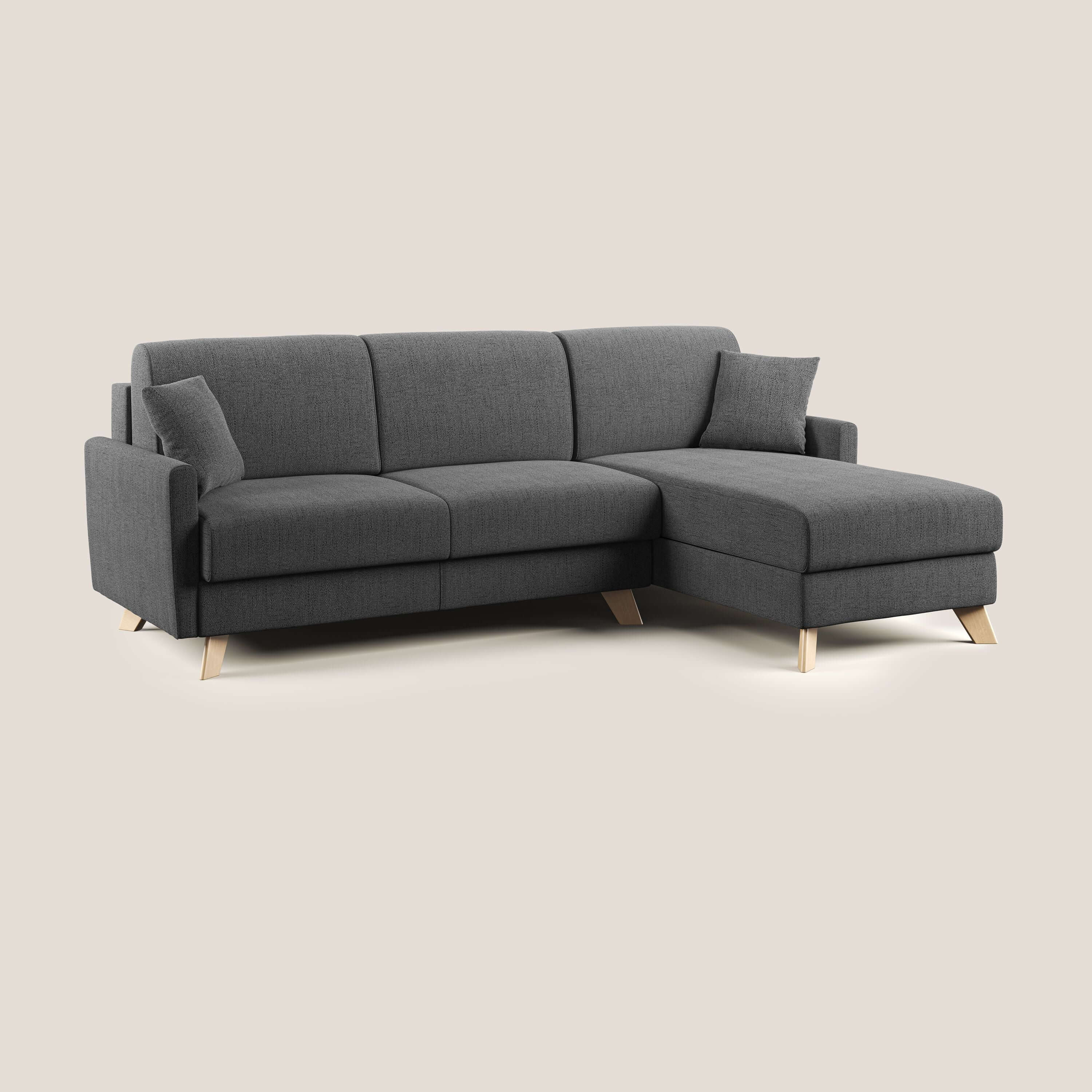 Edgar canapé d'angle convertible en tissu FELIS imperméable T03 gris - Image 2