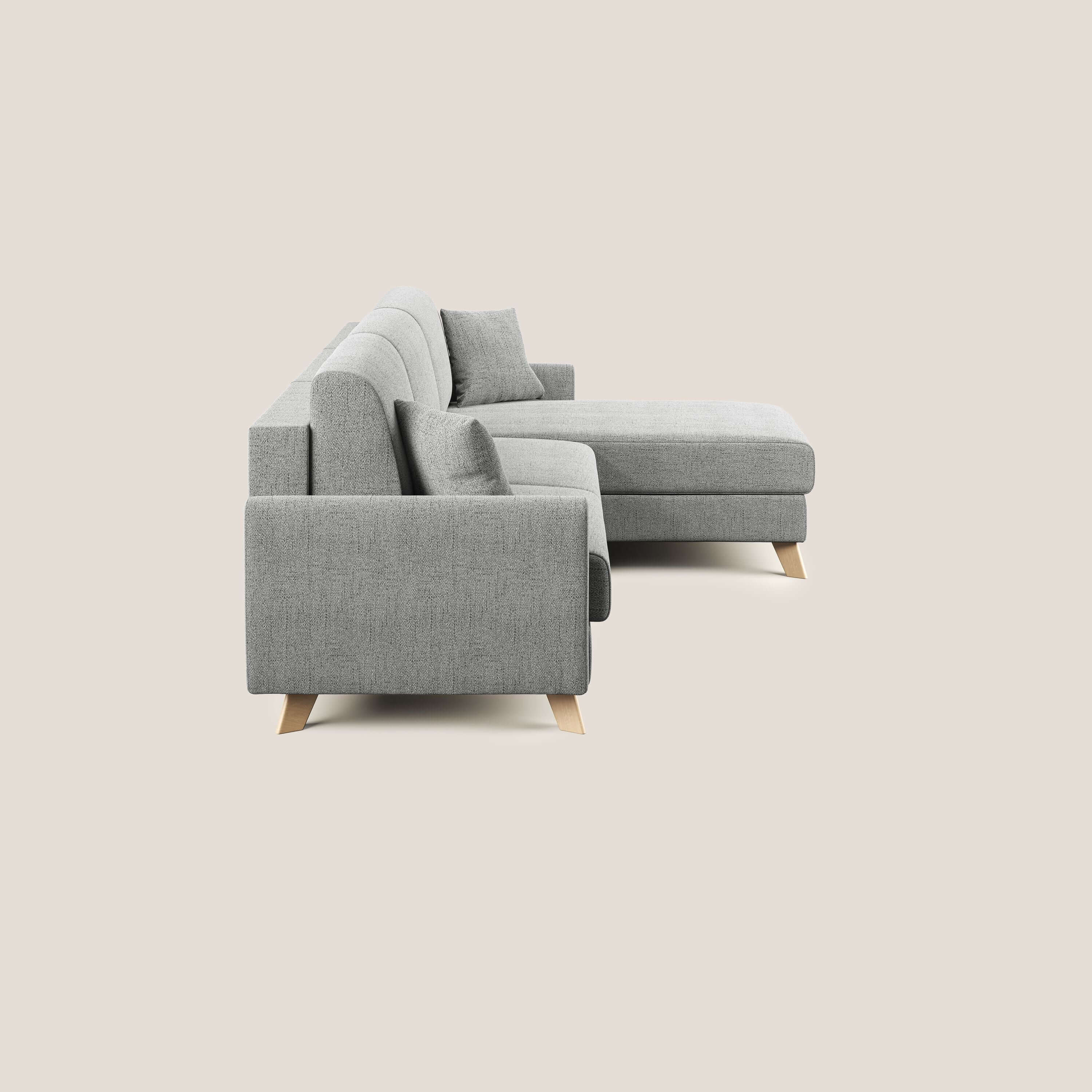 Edgar canapé d'angle convertible en tissu FELIS imperméable T03 gris clair - Image 3