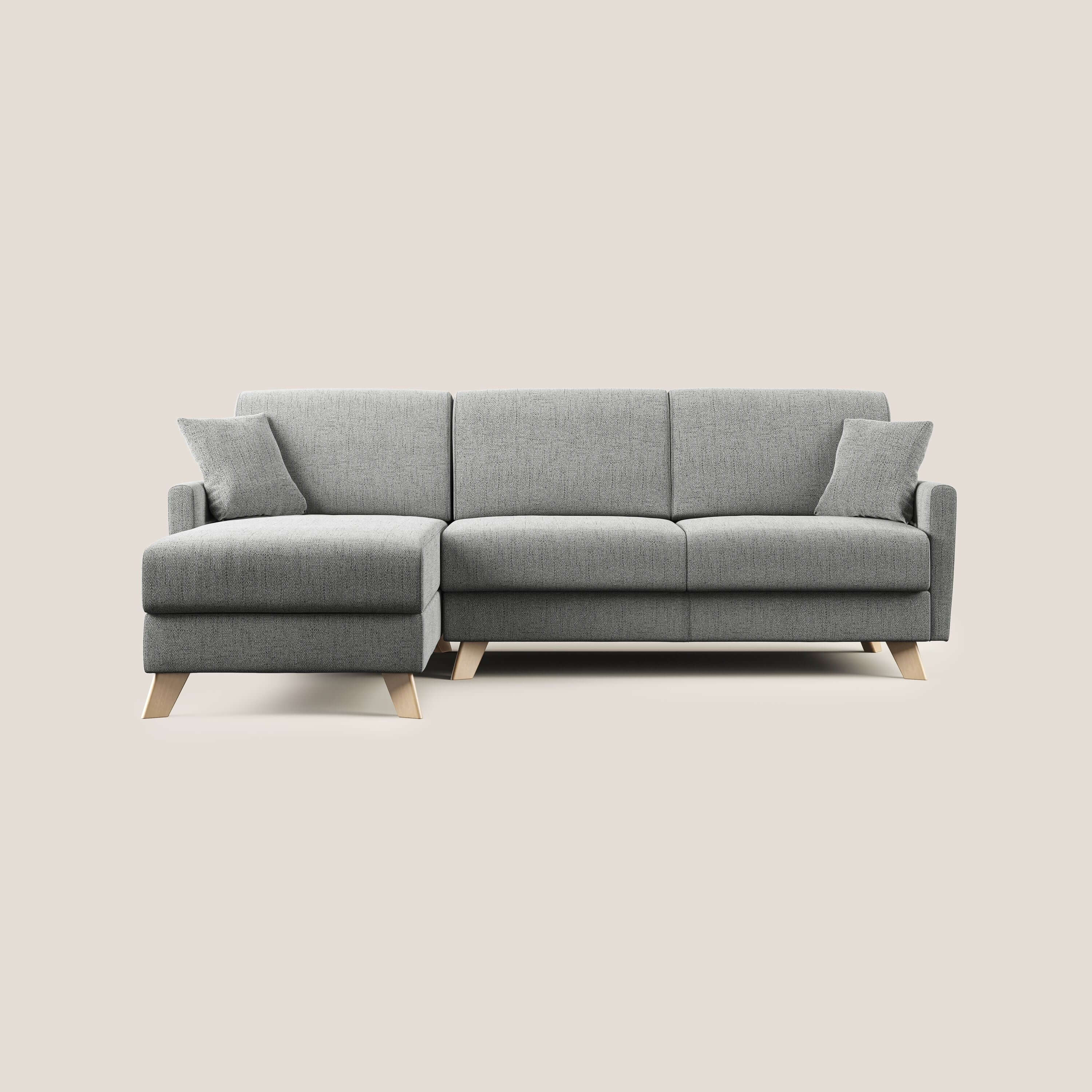 Edgar canapé d'angle convertible en tissu FELIS imperméable T03 gris clair - Image 8