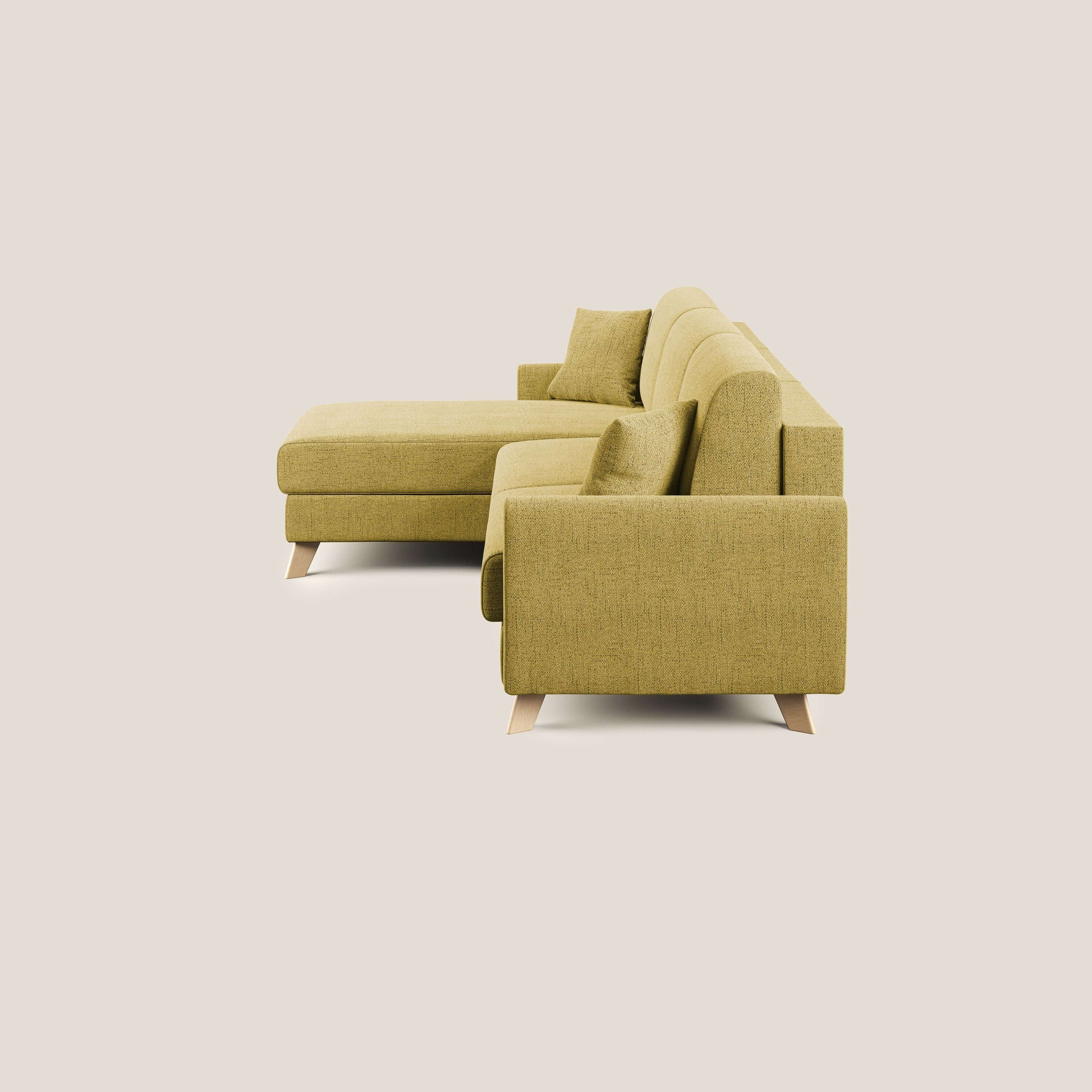 Edgar canapé d'angle convertible en tissu FELIS imperméable T03 jaune - Image 4