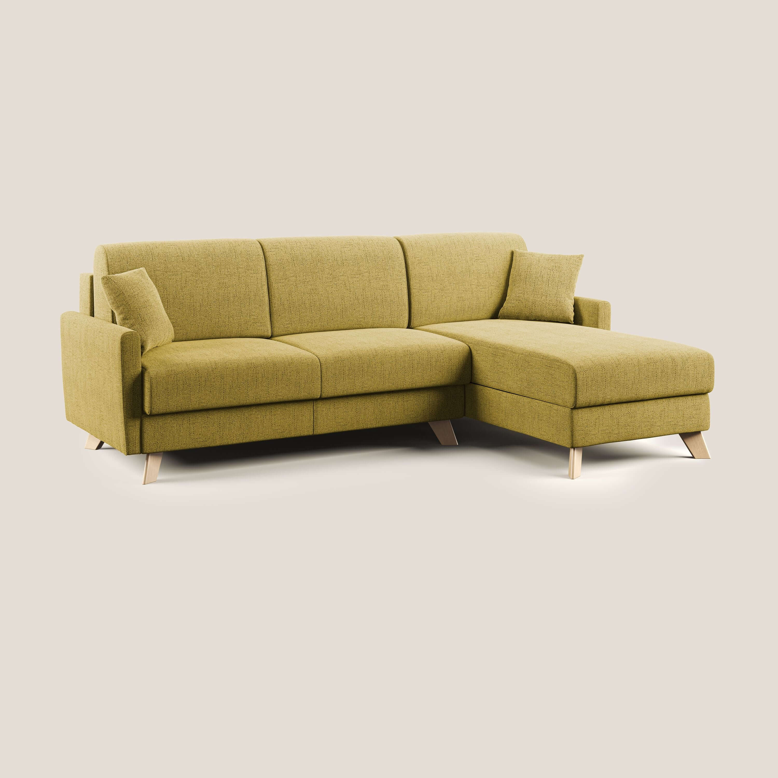 Edgar canapé d'angle convertible en tissu FELIS imperméable T03 jaune - Image 2
