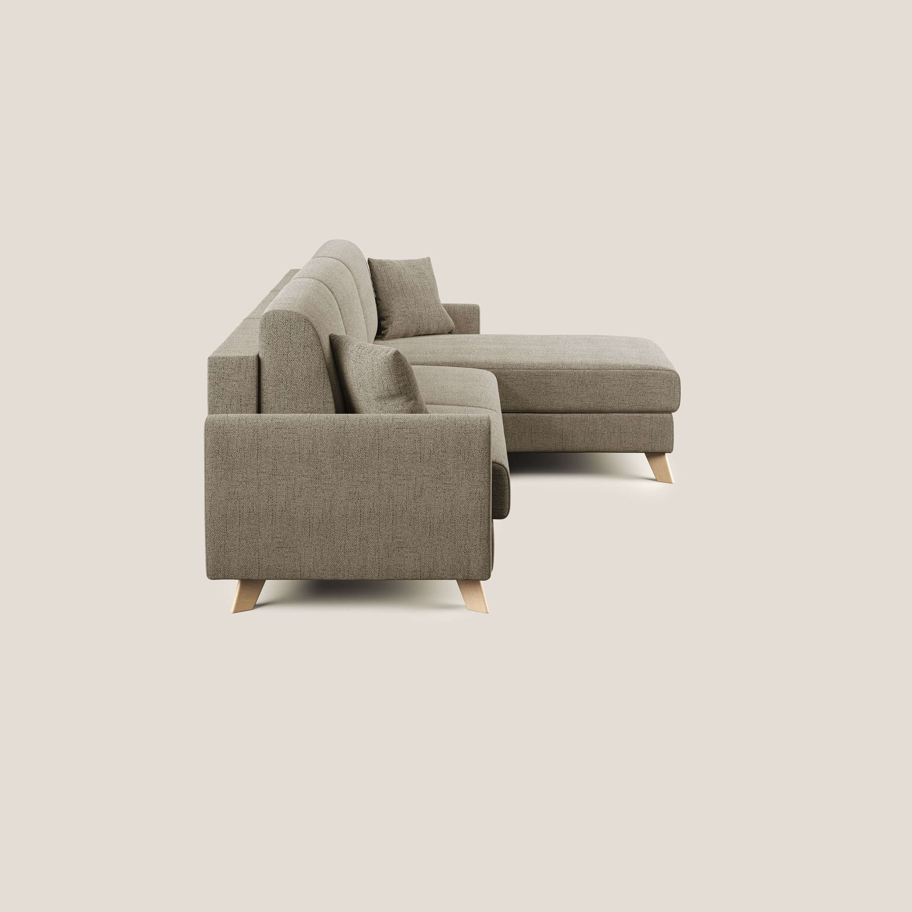 Edgar canapé d'angle convertible en tissu FELIS imperméable T03 marron - Image 3