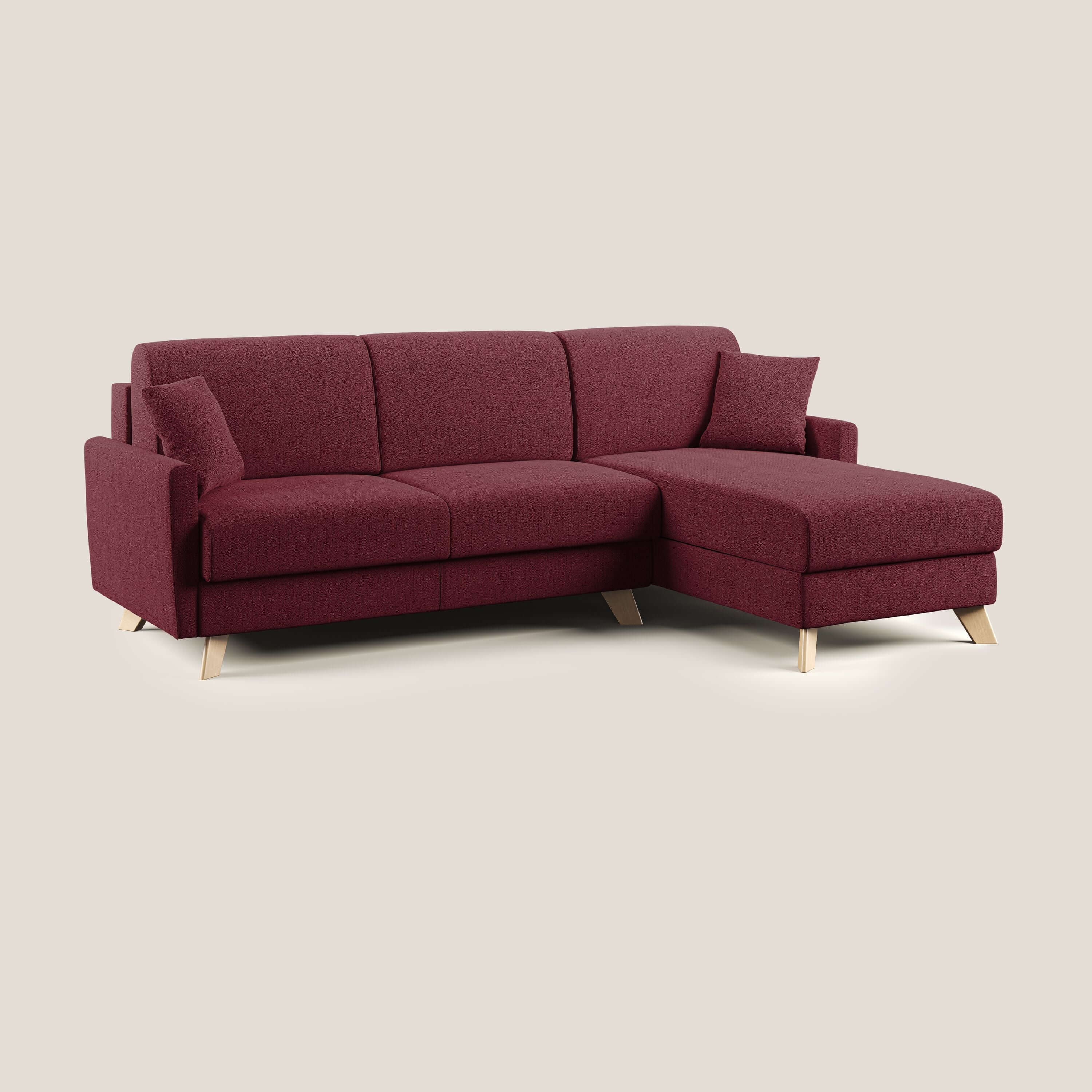 Edgar canapé d'angle convertible en tissu FELIS imperméable T03 rouge - Image 2