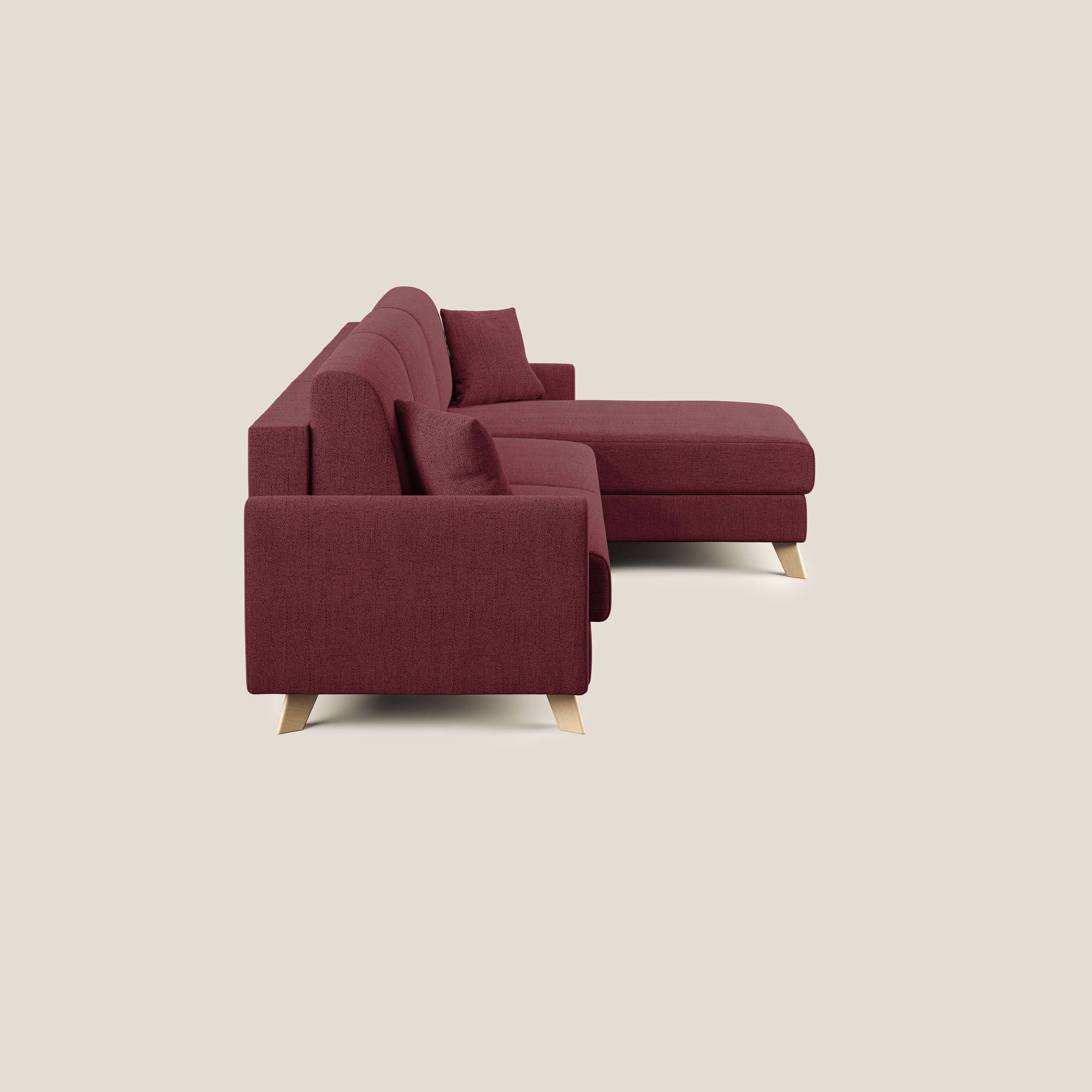 Edgar canapé d'angle convertible en tissu FELIS imperméable T03 rouge - Image 3